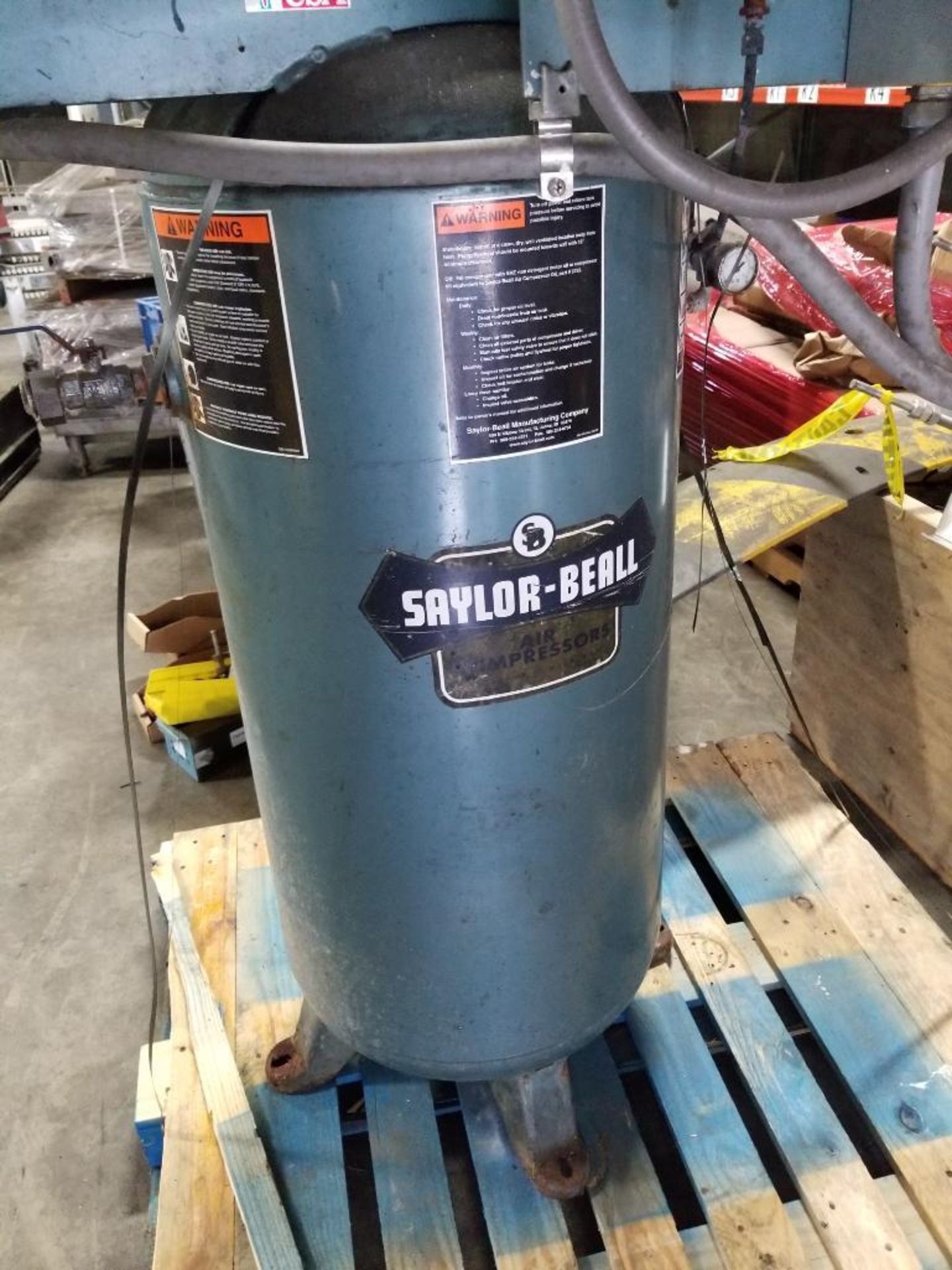 5hp Saylor Beal air compressor. 3 phase 208-230/460 volt. - Image 5 of 14