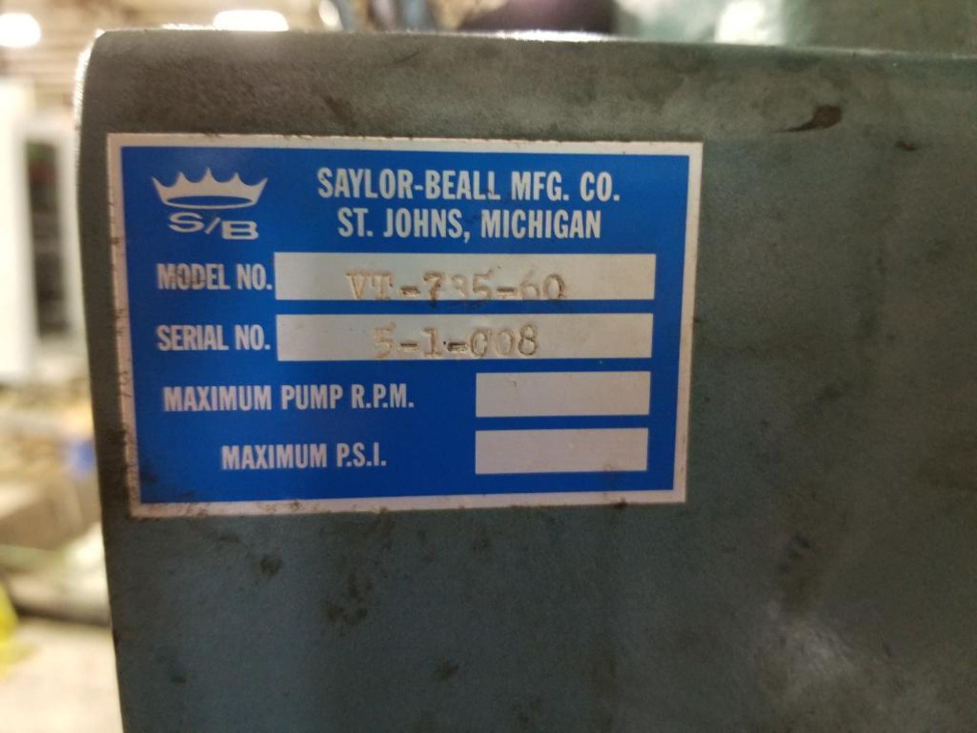 5hp Saylor Beal air compressor. 3 phase 208-230/460 volt. - Image 7 of 14