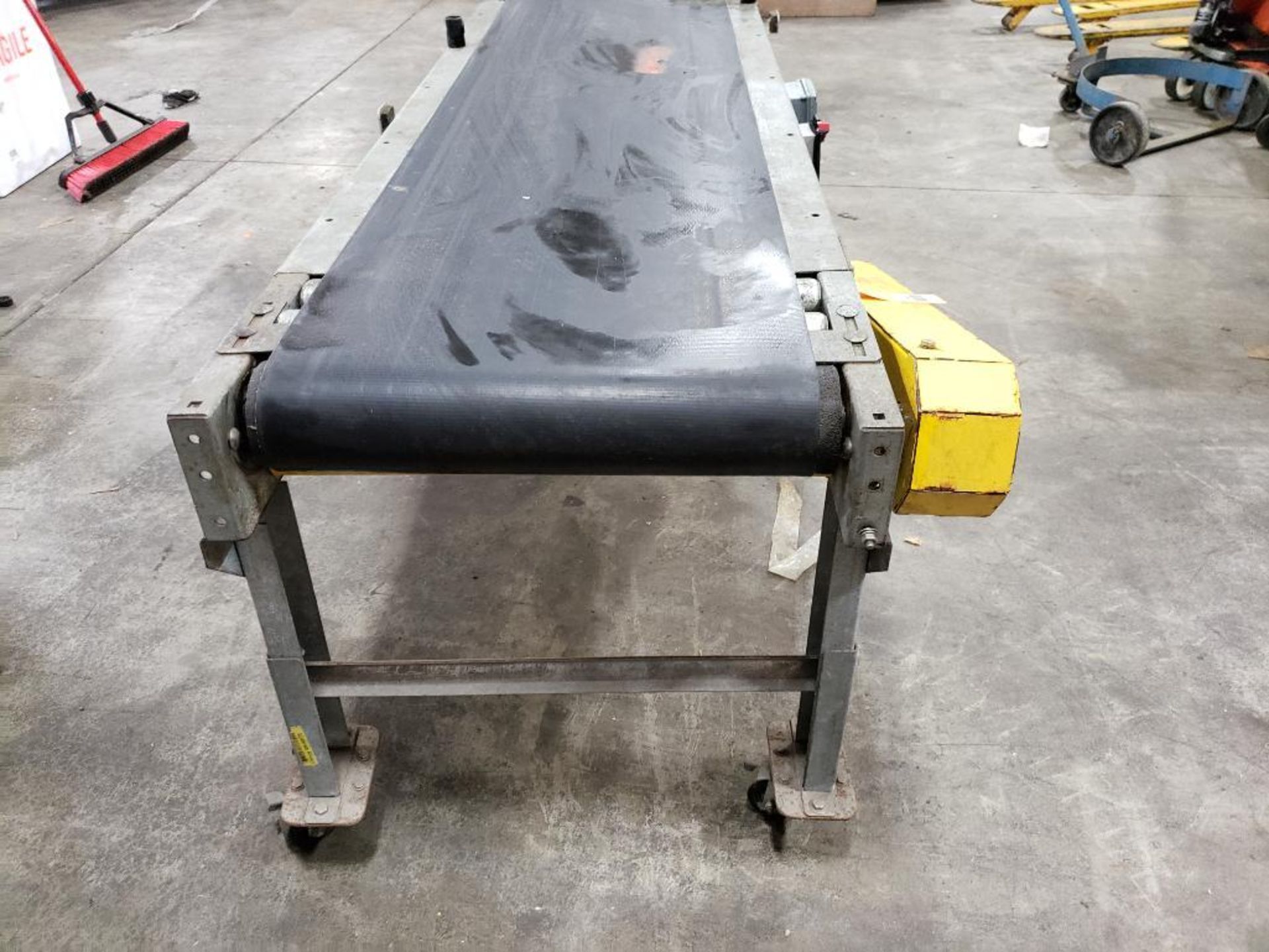 Power conveyor on casters. 80" long x 20" wide. - Image 2 of 6