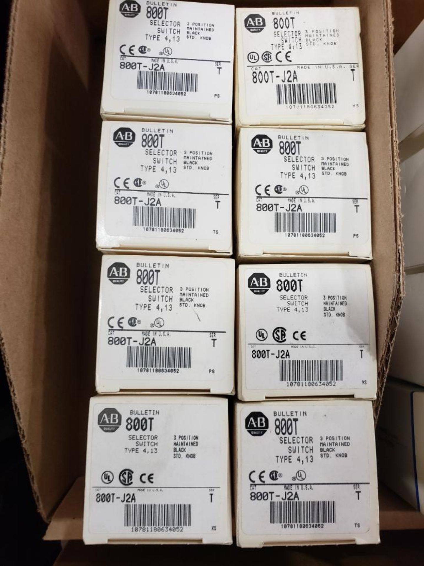Qty 8 - Allen Bradley selector switch. Catalog number 800T-J2A. New in box. - Image 2 of 2