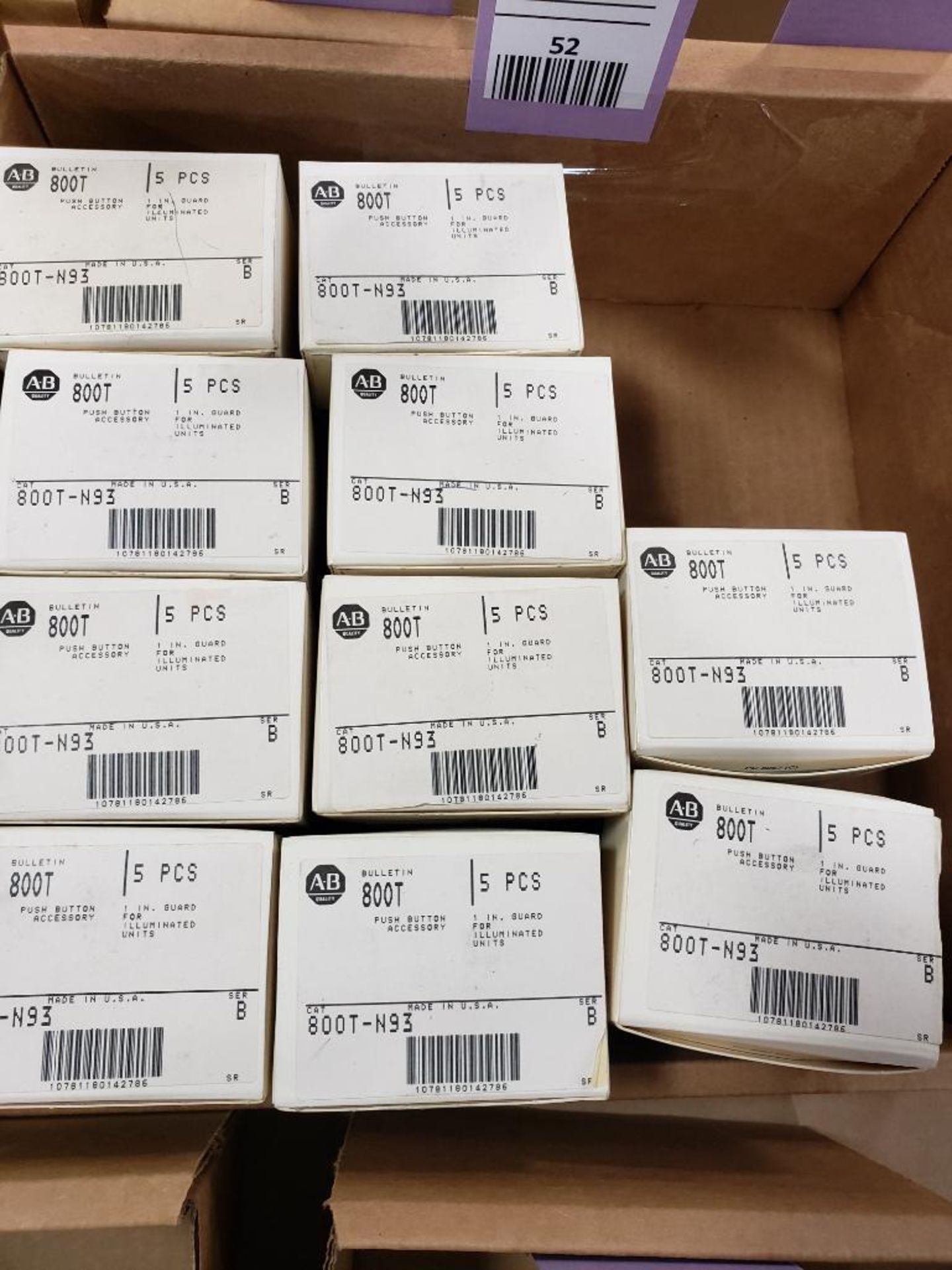 Qty 50 - Allen Bradley push button accessory. Catalog 800T-N93. New in boxes of 5. - Image 2 of 2