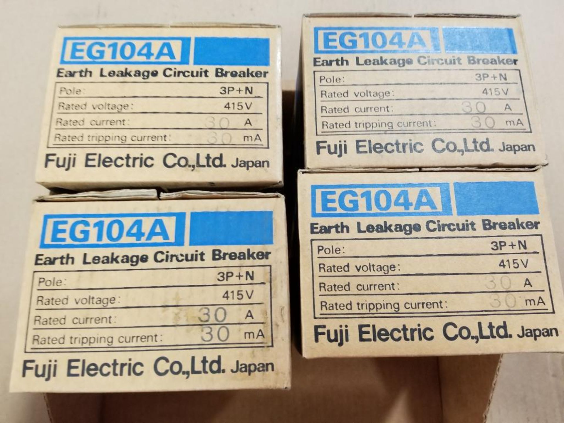 Qty 4 - Fuji Electric Co. EG104A earth leakage circuit breaker. New in box. - Image 2 of 4