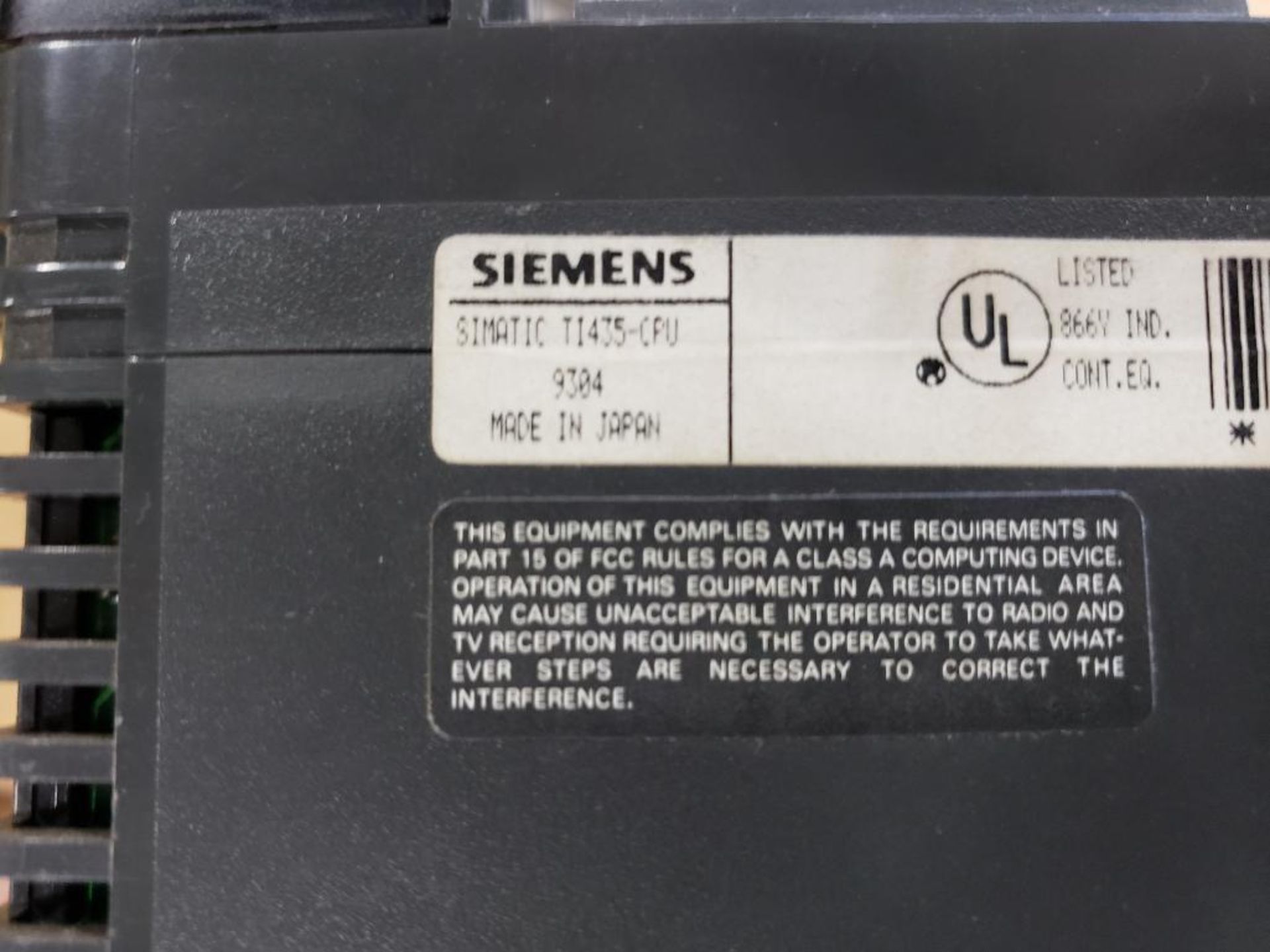 Siemens Simatic TI435 CPU and 4-Slot control rack. Keyed. - Image 3 of 3