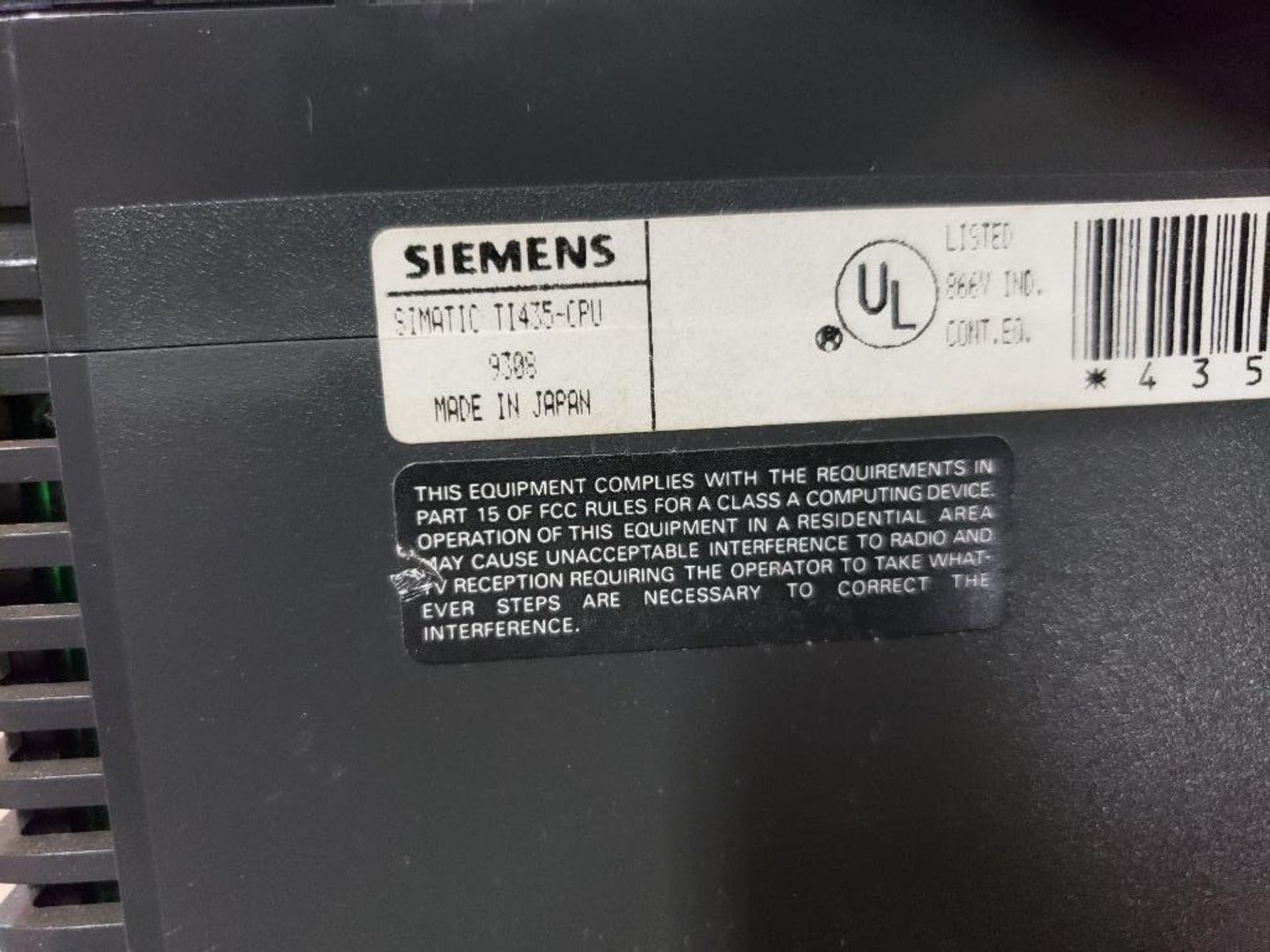 Siemens Simatic TI435 CPU and 4-Slot control rack. Keyed. - Image 4 of 4