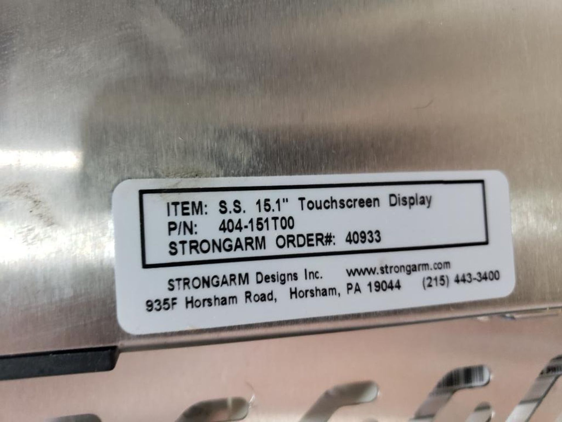 Strongarm 404-151T00 Stainless Steel 15.1" Touchscreen display. - Image 3 of 6