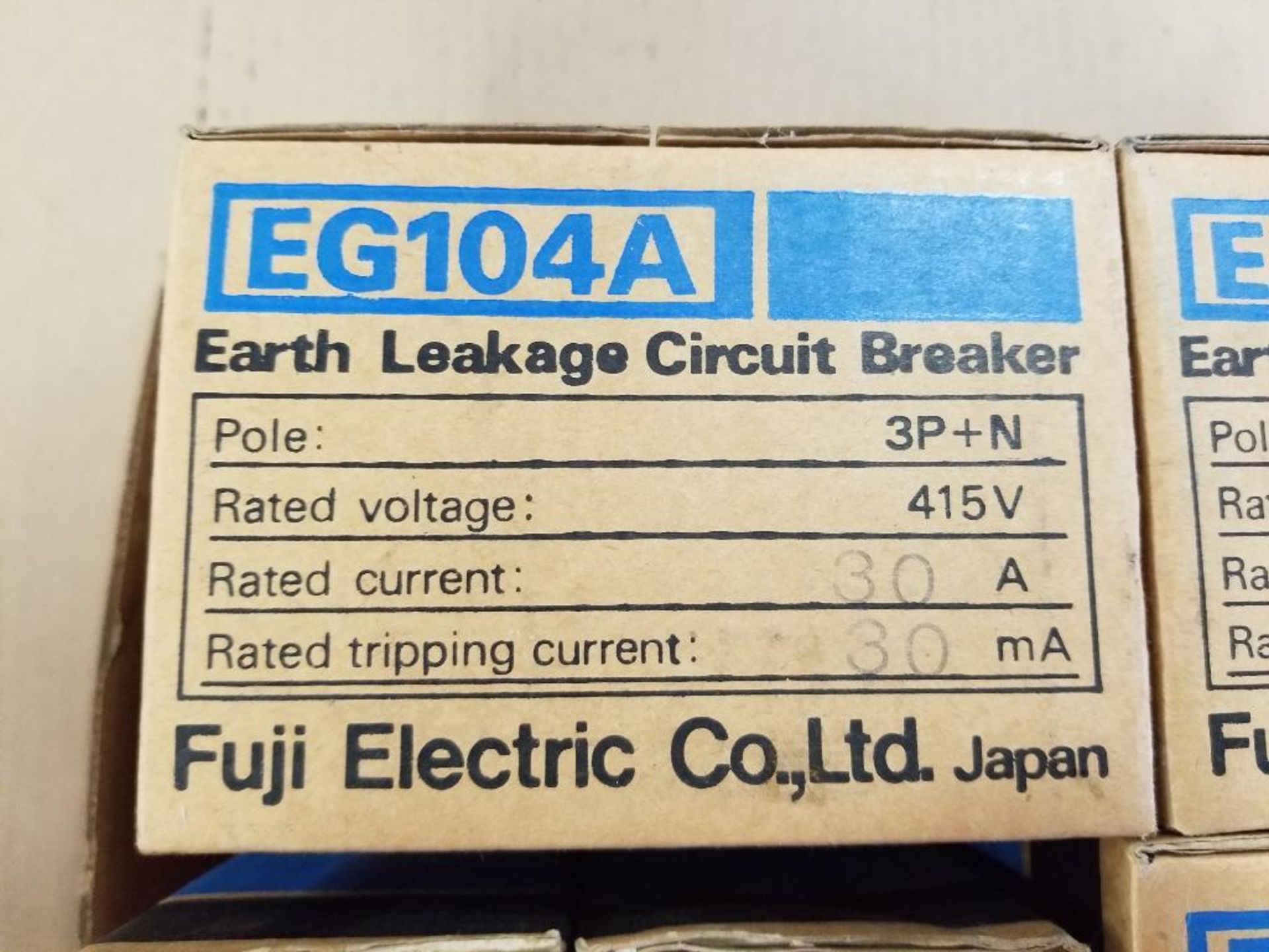 Qty 4 - Fuji Electric Co. EG104A earth leakage circuit breaker. New in box. - Image 3 of 4