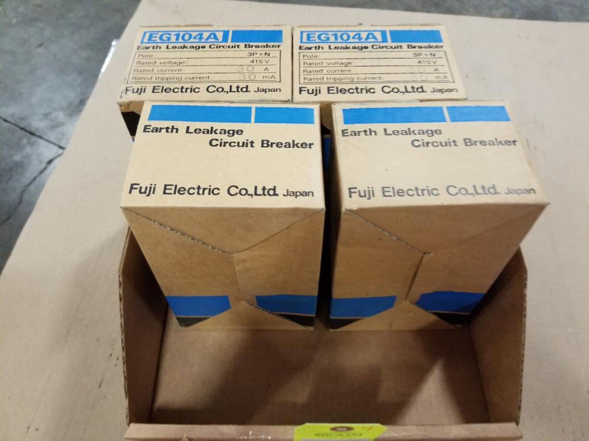 Qty 4 - Fuji Electric Co. EG104A earth leakage circuit breaker. New in box.