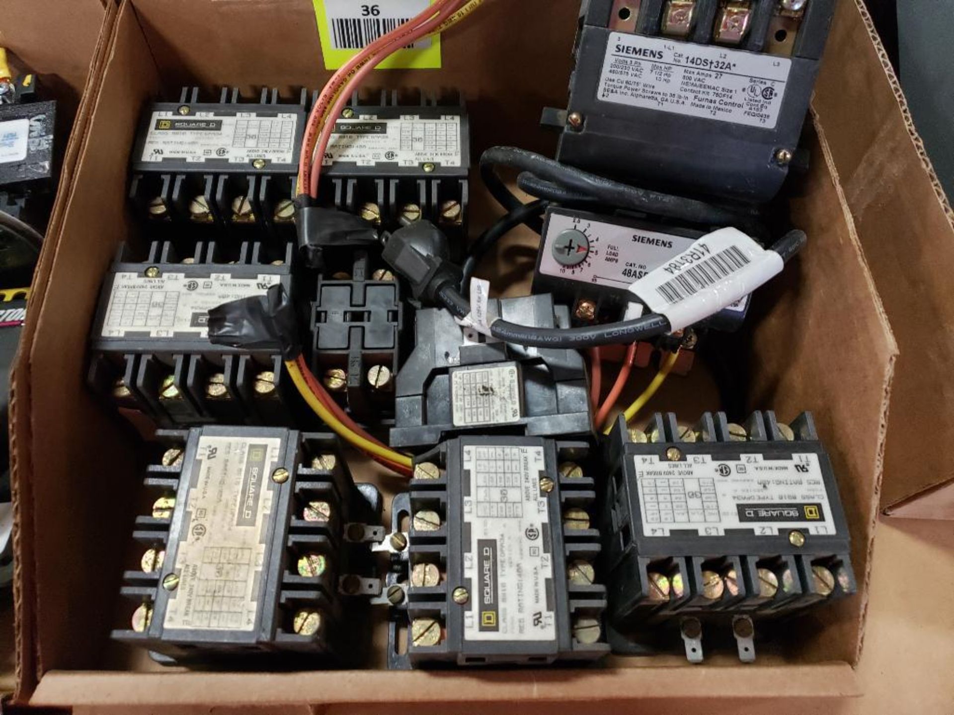 Assorted electrical contactor, relay. Square-D, Siemens.