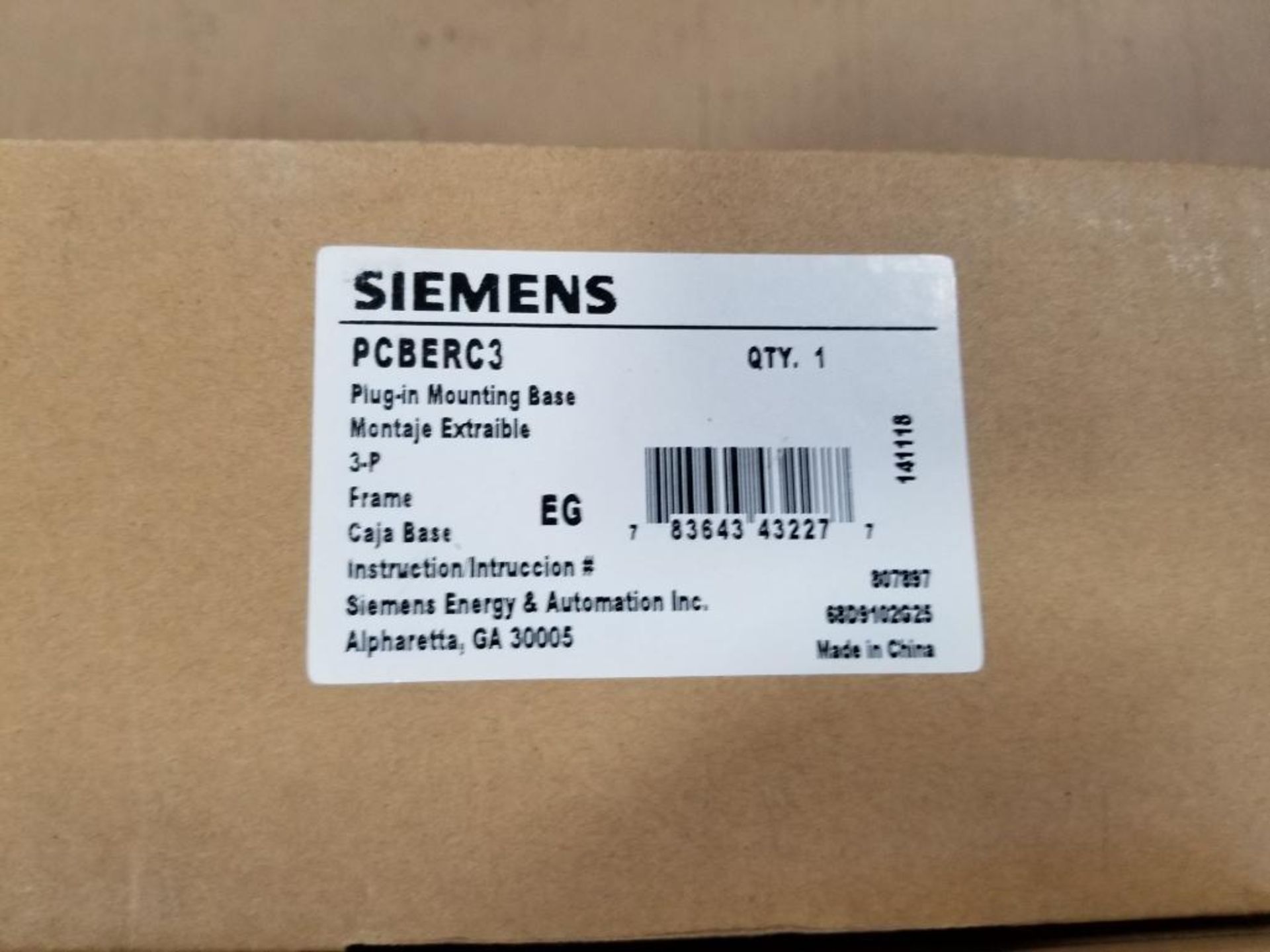 Qty 5 - Siemens PCBERC3 plug-in mounting base. New in box. - Image 2 of 4