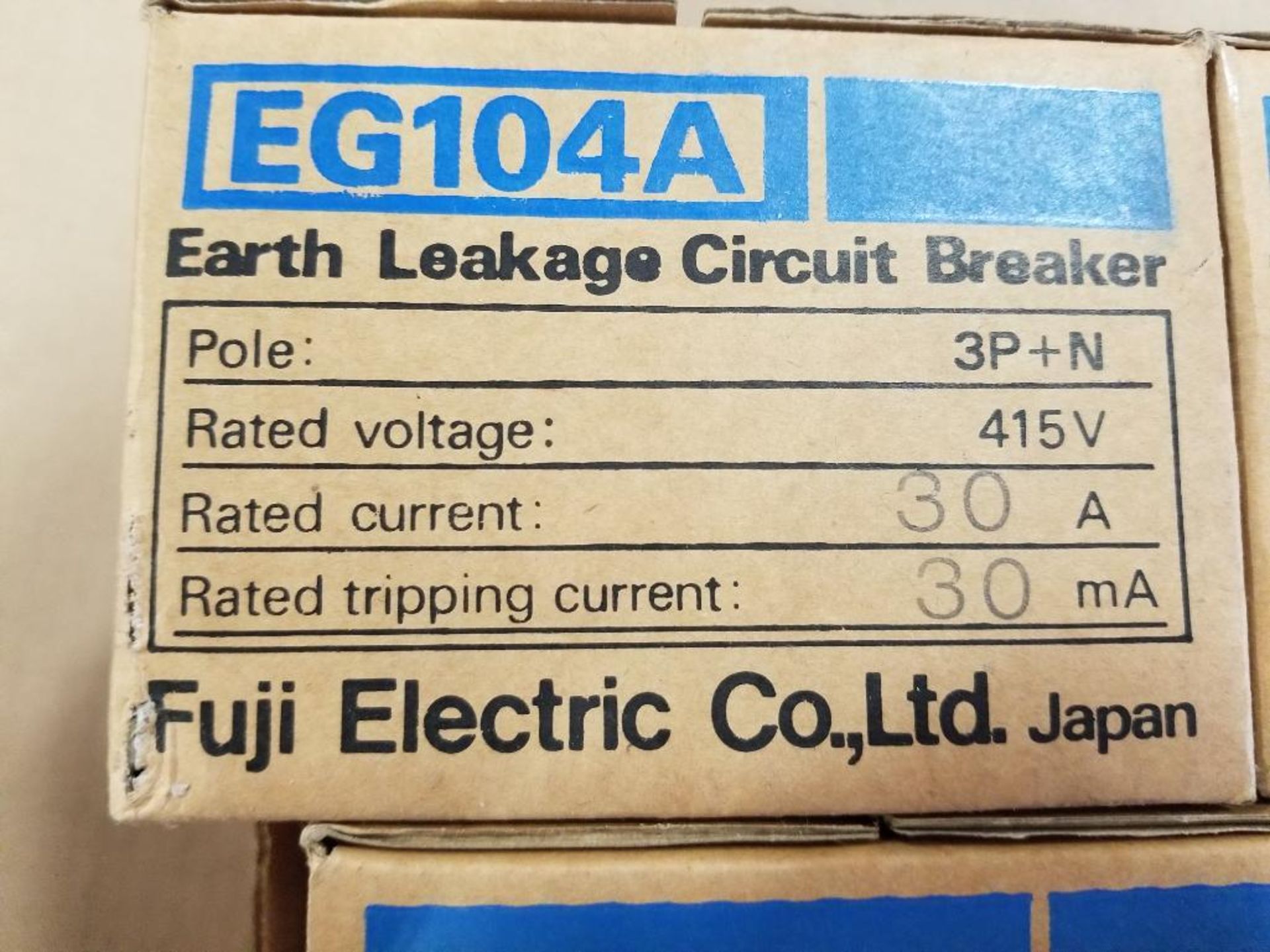 Qty 4 - Fuji Electric Co. EG104A earth leakage circuit breaker. New in box. - Image 3 of 4