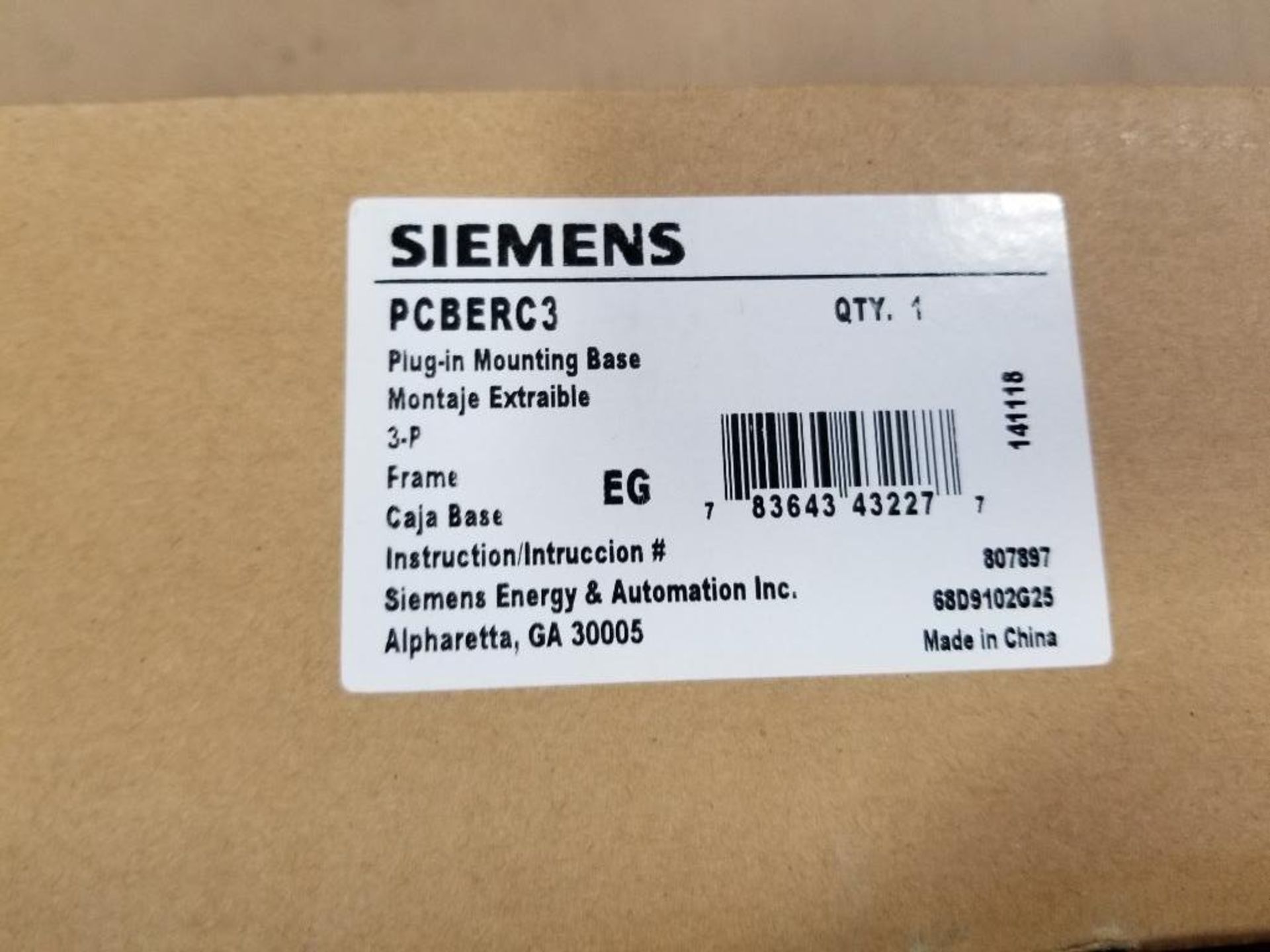 Qty 5 - Siemens PCBERC3 plug-in mounting base. New in box. - Image 3 of 3