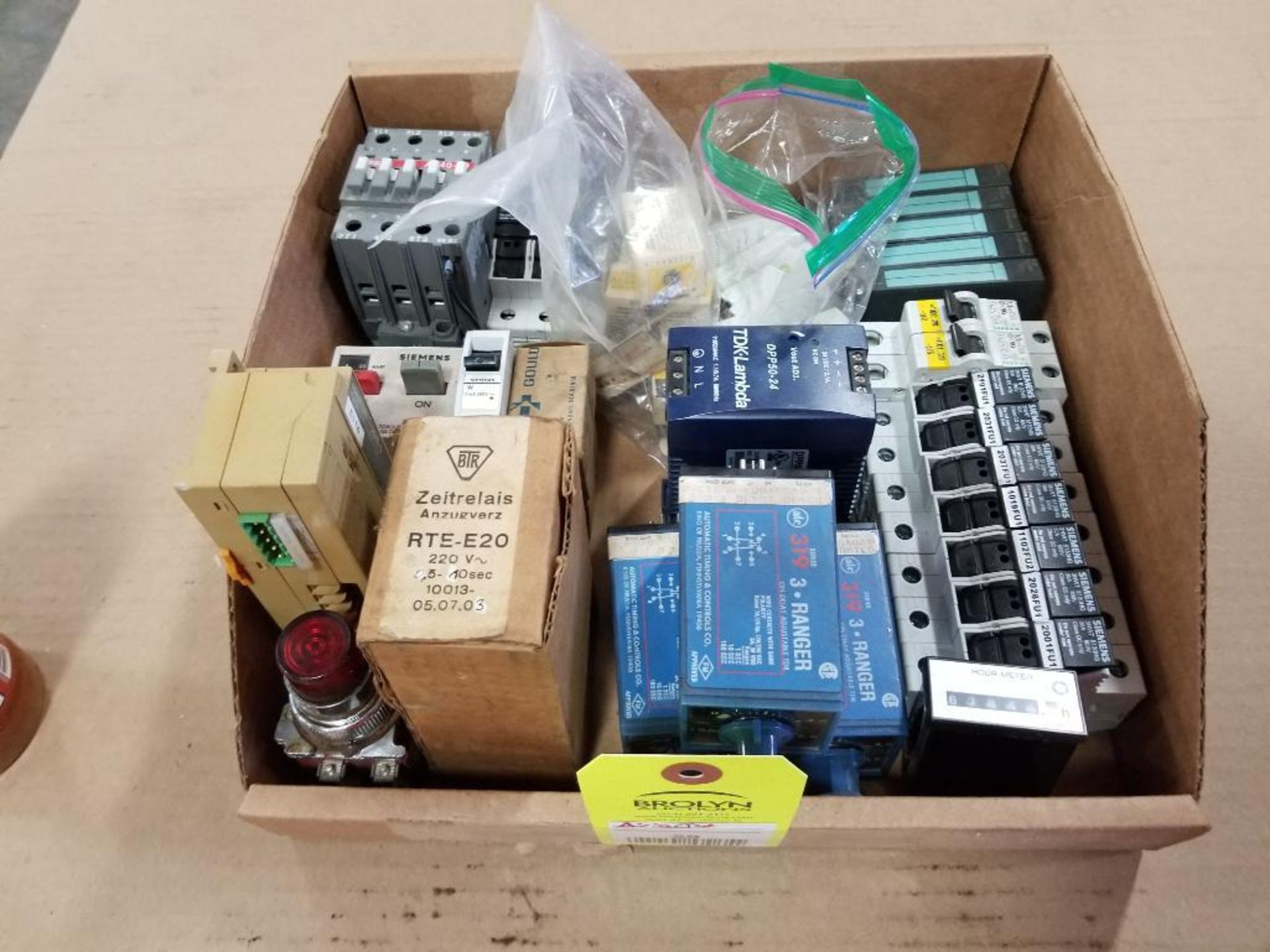 Assorted electrical contactor, breakers, relay. BTR, Siemens, ATC, ect.