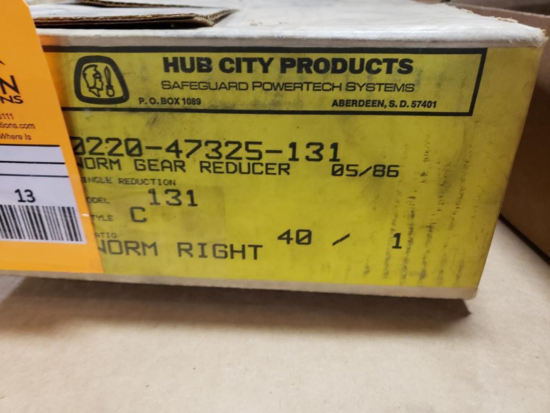 Hub City 0220-47325-131 Worm gear reducer 40:1-Ratio. New in box.