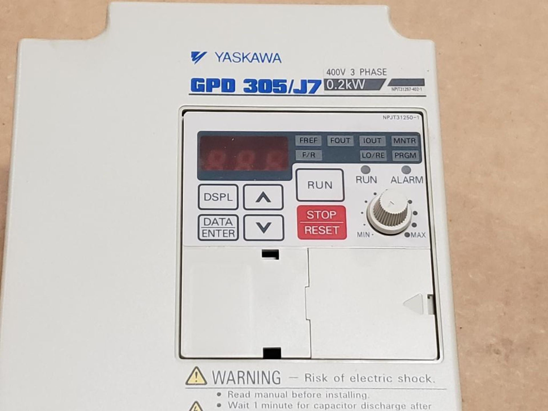 Yaskawa GPD 305/J7 0.2kW drive. CIMR-J7AM40P2. - Image 6 of 6