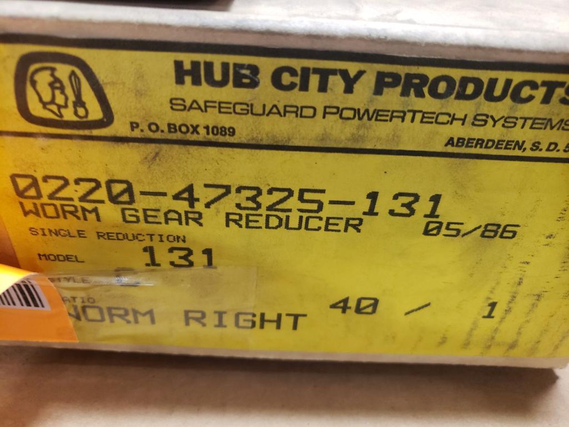 Hub City 0220-47325-131 Worm gear reducer 40:1-Ratio. New in box. - Image 3 of 3
