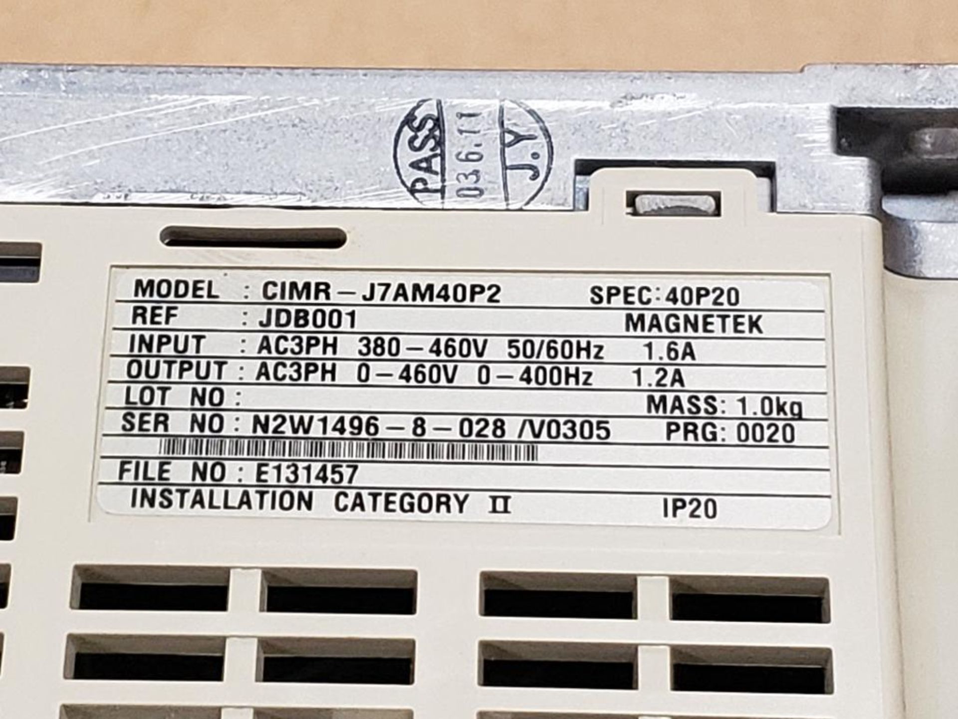 Yaskawa GPD 305/J7 0.2kW drive. CIMR-J7AM40P2. - Image 3 of 6