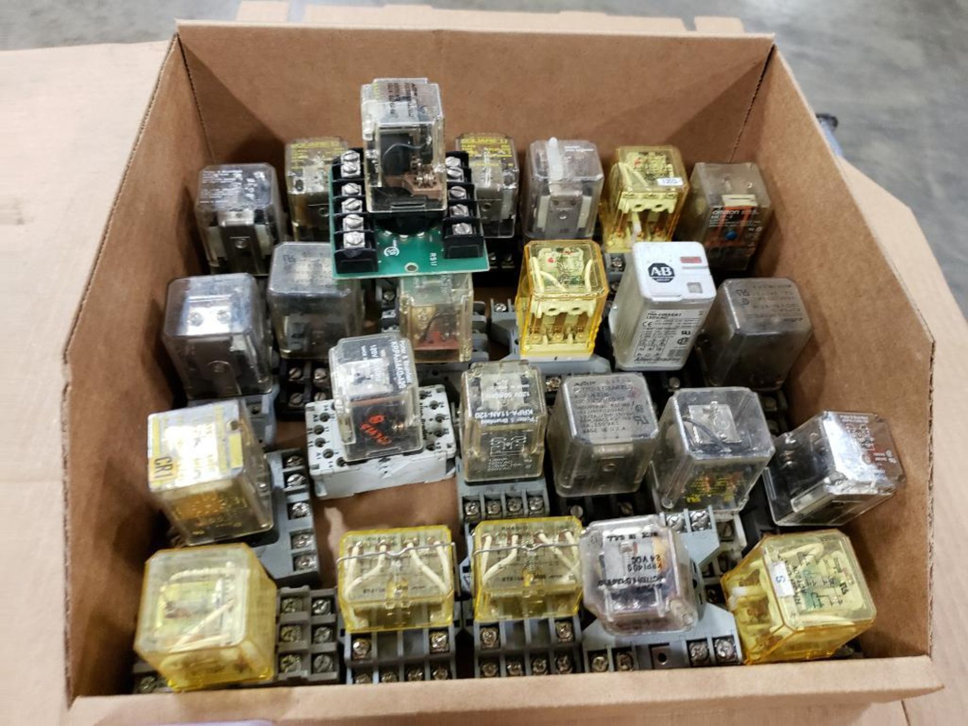 Assorted electrical relays.