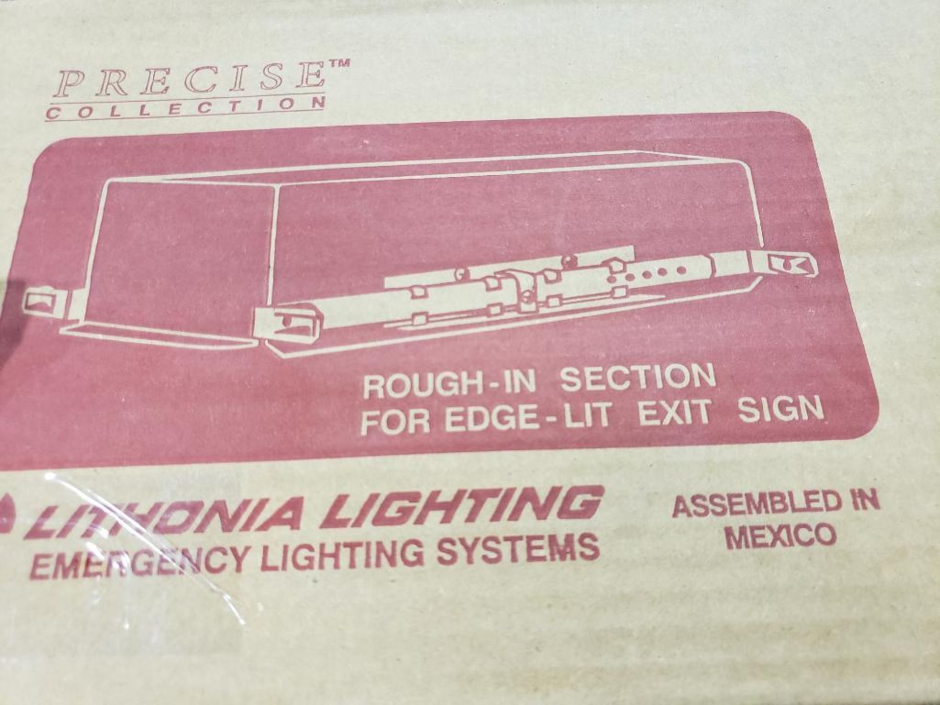 Qty 4 - Lithonia Lighting emergency lighting systems rough in section for edge lit exit sign. New. - Image 2 of 6