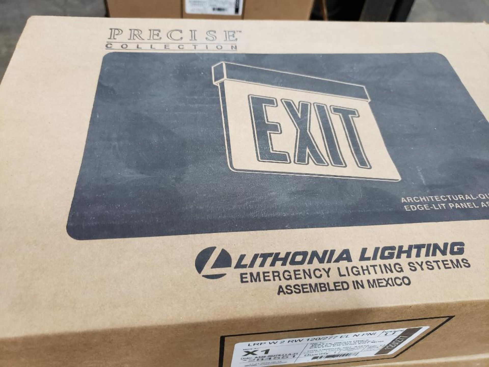 Qty 4 - Lithonia Lighting LRPW1RW 120/277 ELNPNL Exit sign. New in box. - Image 2 of 7