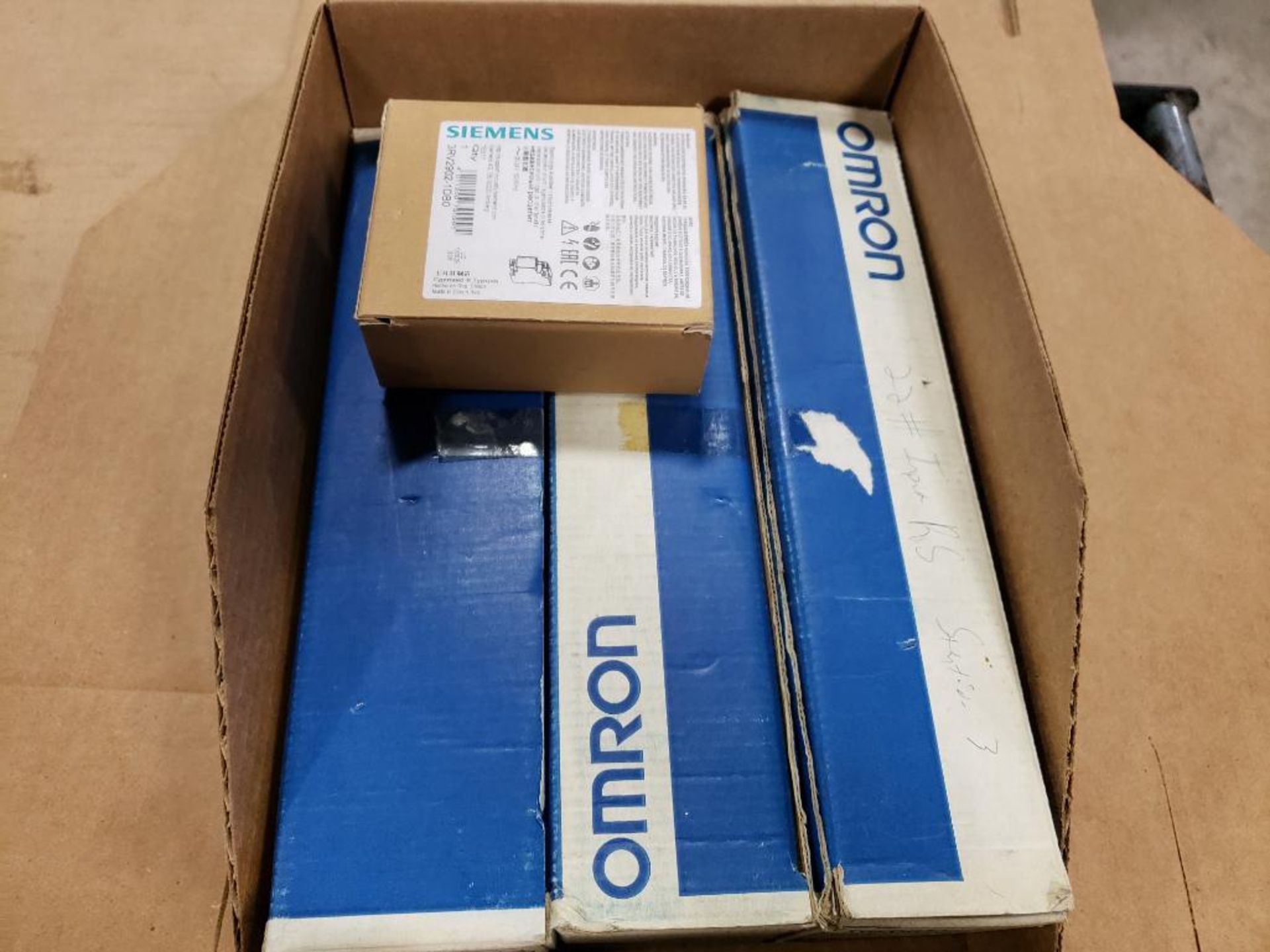 Qty 4 - Assorted electrical. Siemens, Omron. New in box.