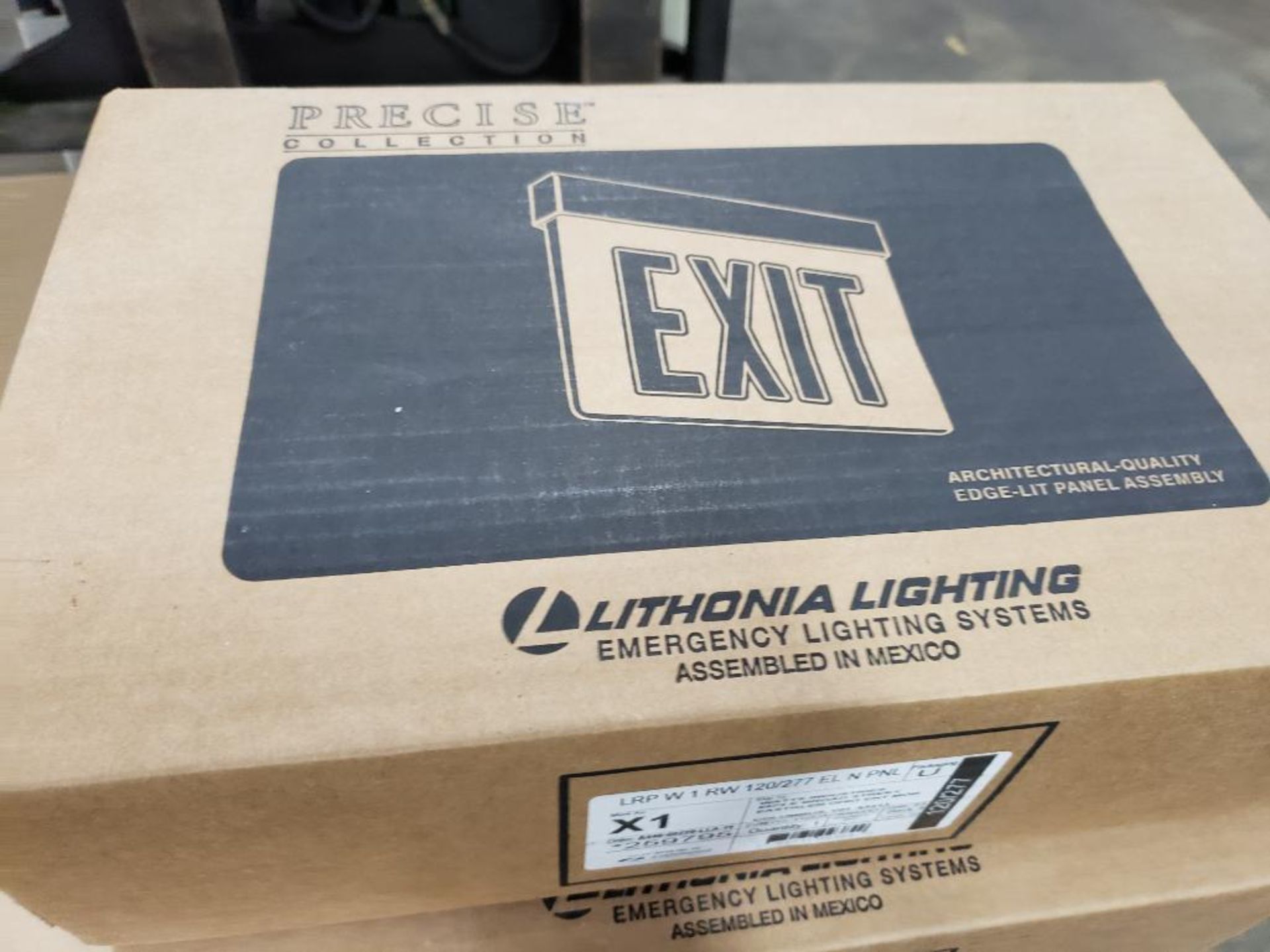 Qty 4 - Lithonia Lighting LRPW1RW 120/277 ELNPNL Exit sign. New in box. - Image 2 of 5