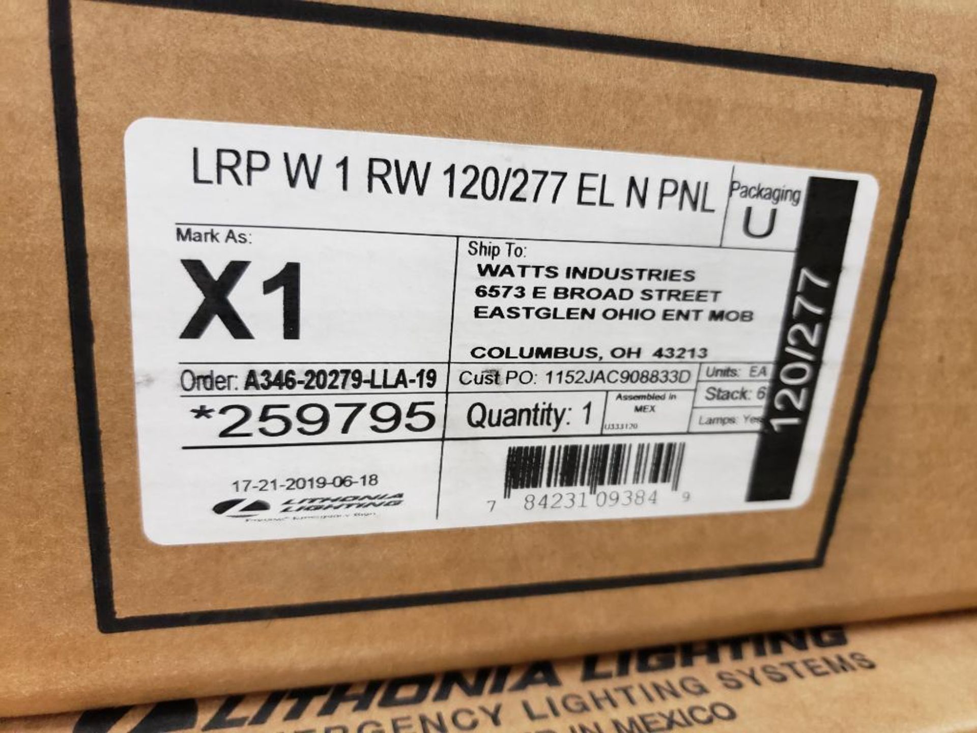 Qty 4 - Lithonia Lighting LRPW1RW 120/277 ELNPNL Exit sign. New in box. - Image 3 of 5