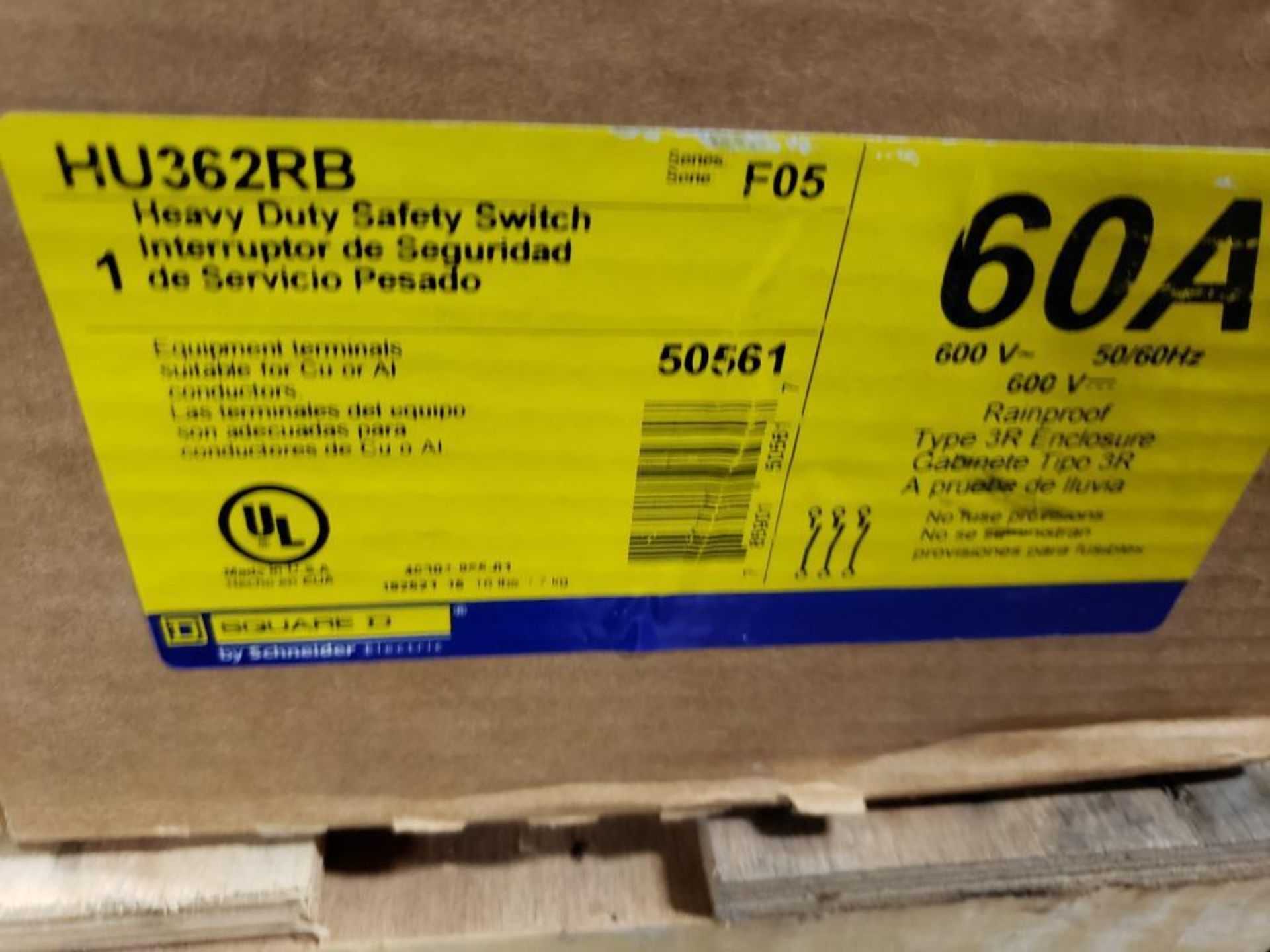 Square-D HU362RB Heavy duty safety switch. New in box. - Image 2 of 3