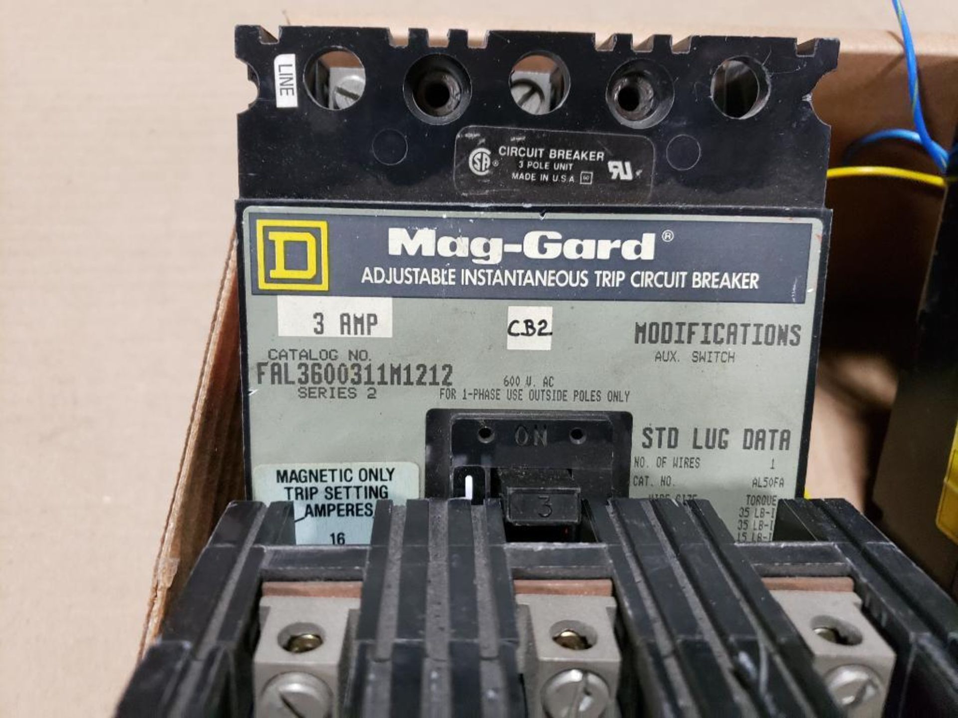 Qty 4 - Square-D Mag-Guard adjustable circuit breaker. - Image 2 of 6