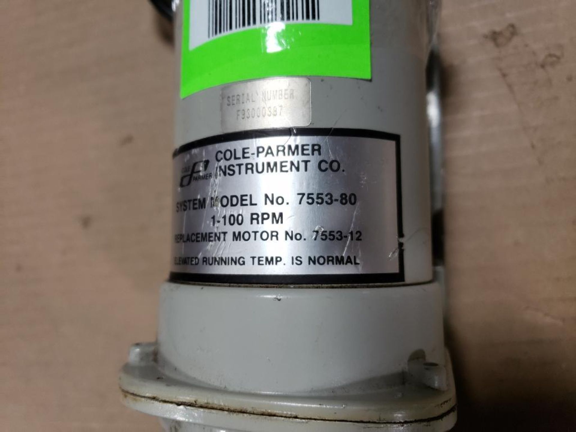 Cole-Parmer 7553-80 pump drive motor. - Image 6 of 6