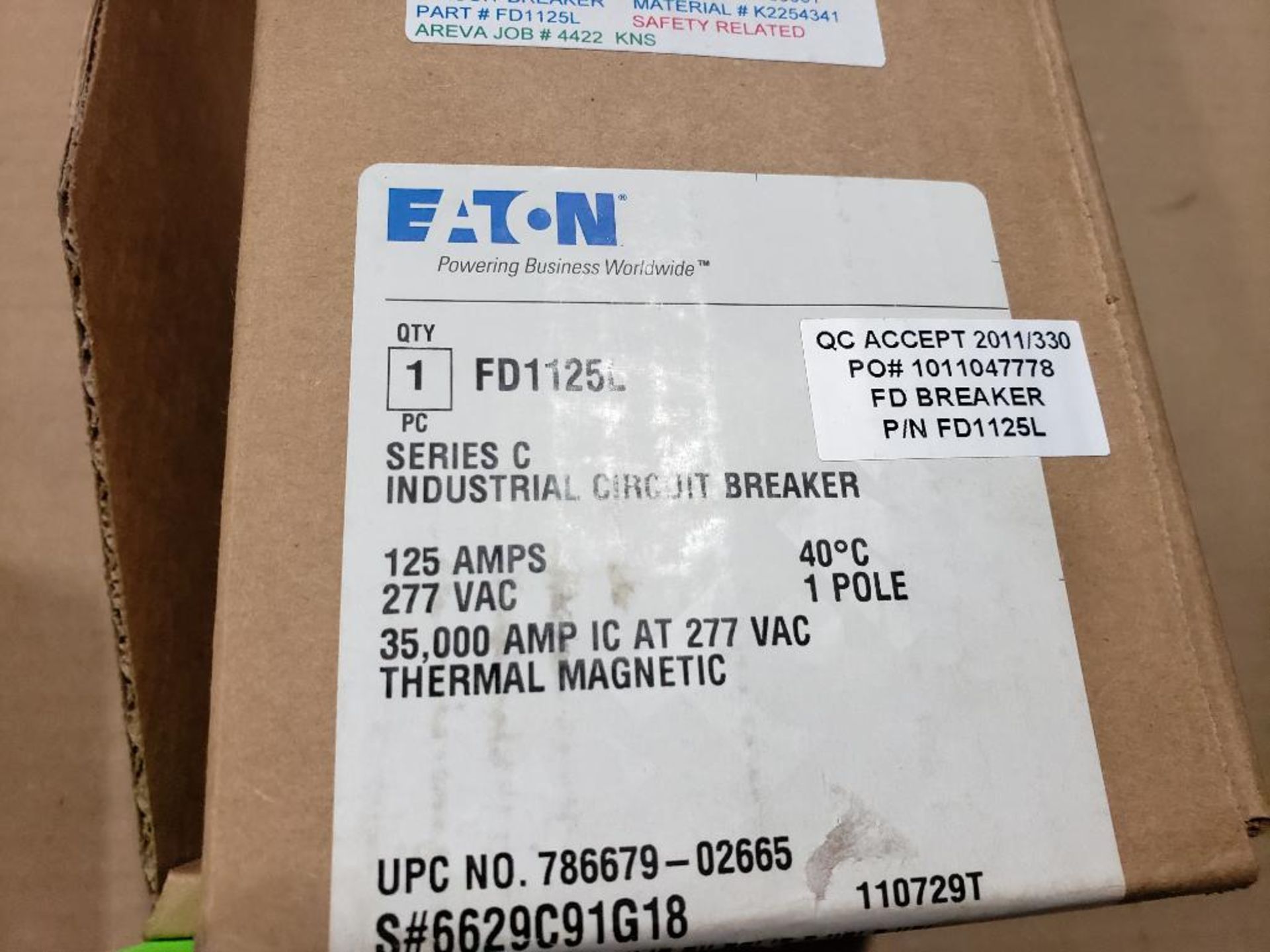 Qty 4 - Eaton FD1125L industrial circuit breaker. New in box. - Image 7 of 8