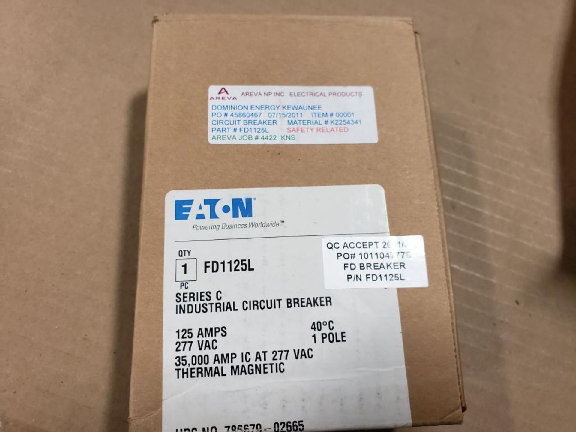 Qty 4 - Eaton FD1125L industrial circuit breaker. New in box. - Image 4 of 8