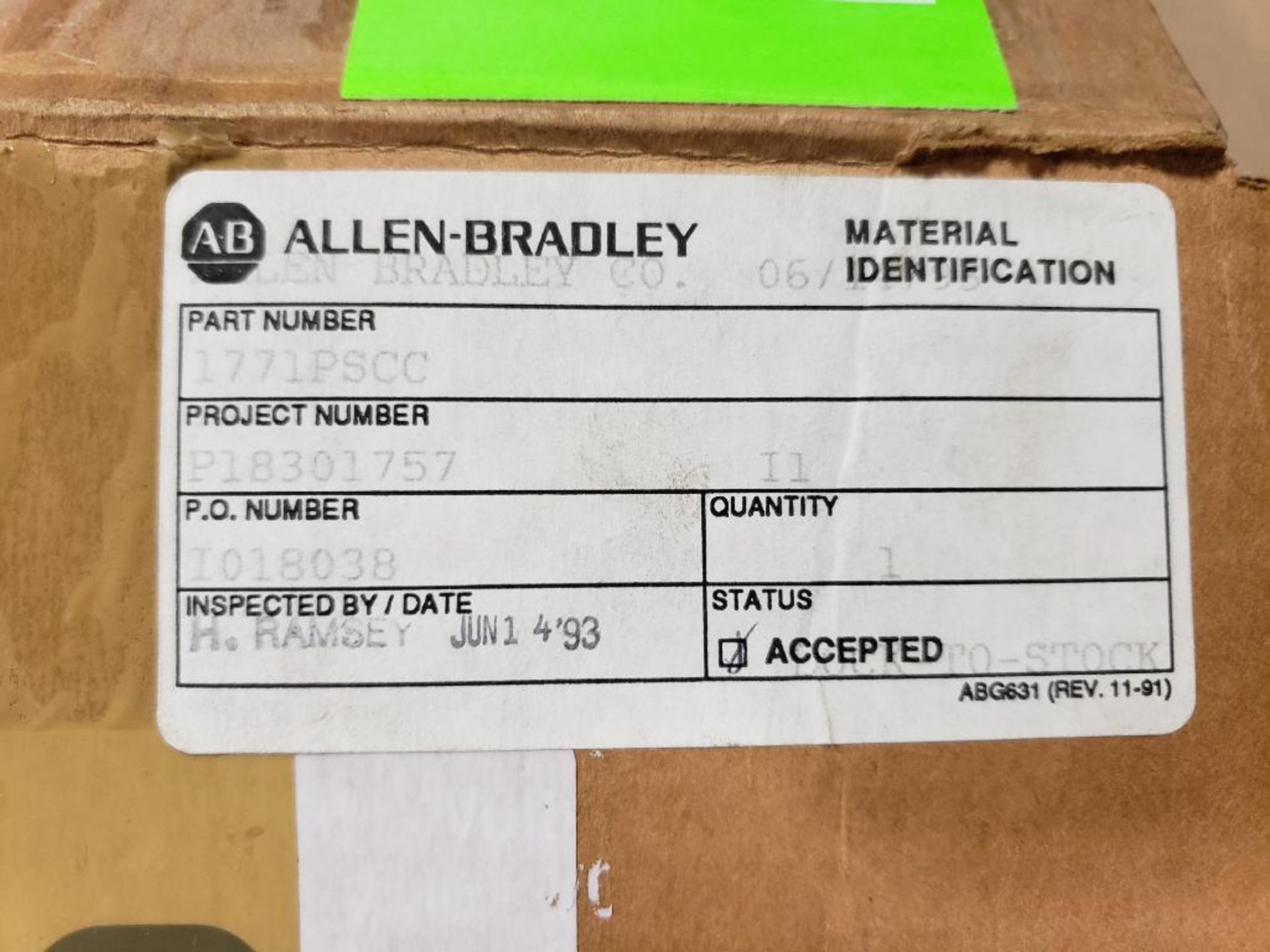 Allen Bradley 1771-PSCC 1771 I/O Rack Power Cord. New in box. - Image 3 of 4