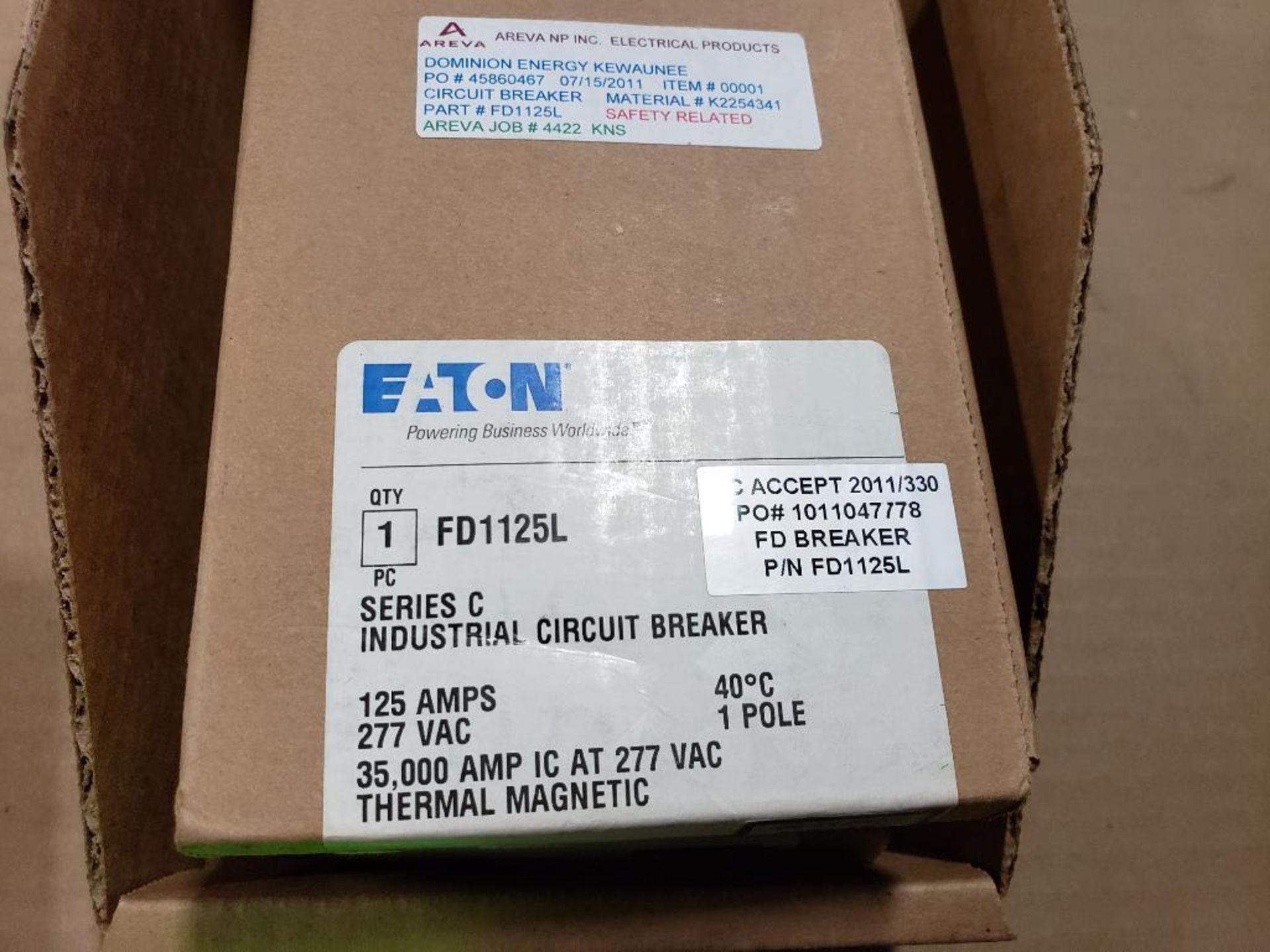 Qty 4 - Eaton FD1125L industrial circuit breaker. New in box. - Image 6 of 8