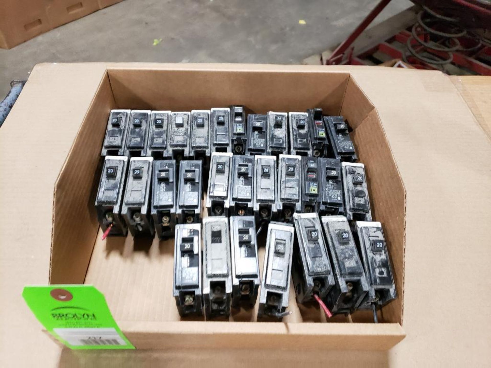 Large Qty of assorted electrical breakers. Square-D, Siemens.