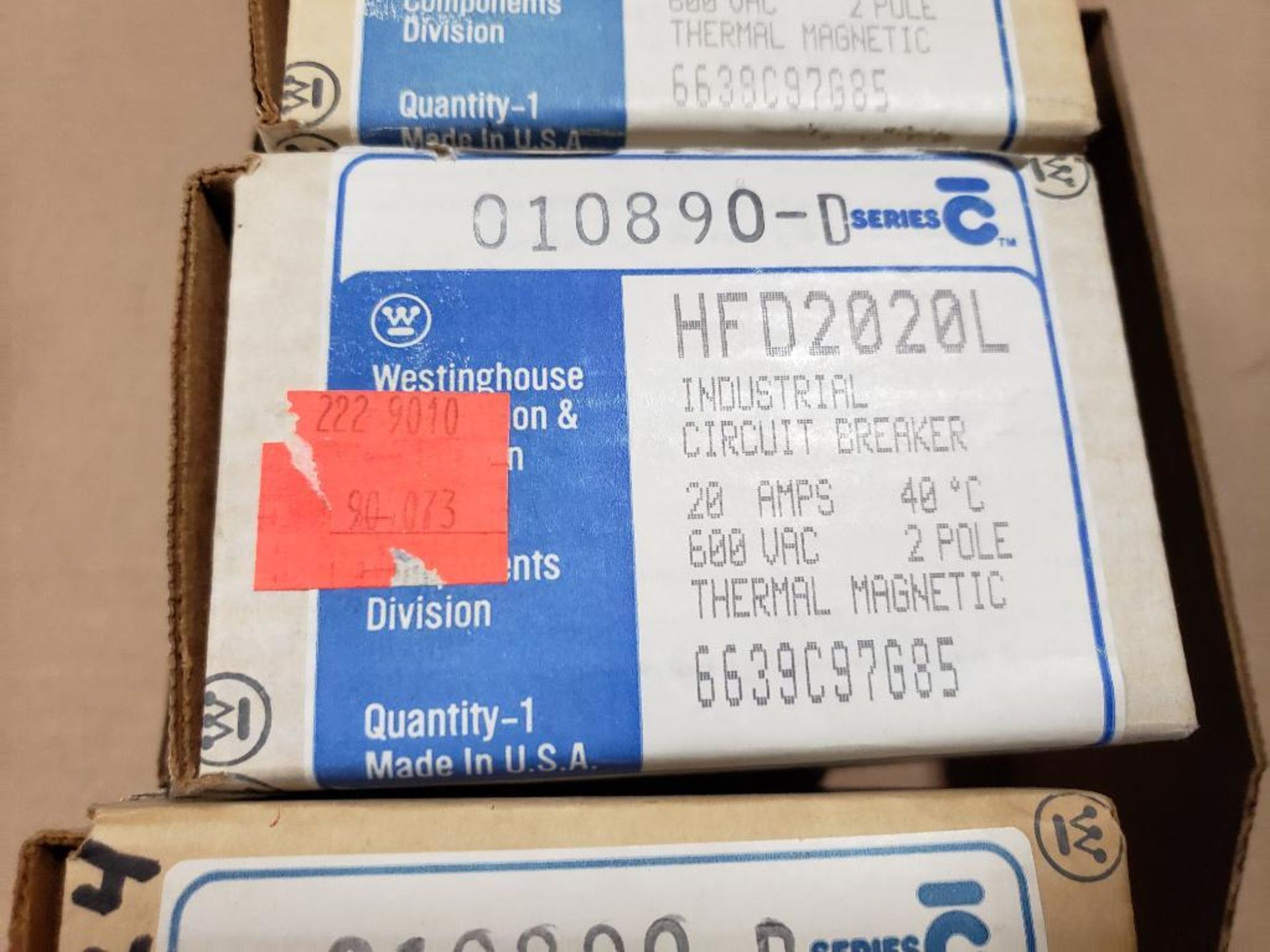 Qty 3 - Westinghouse HFD2020L industrial circuit breaker. New in box. - Image 4 of 7
