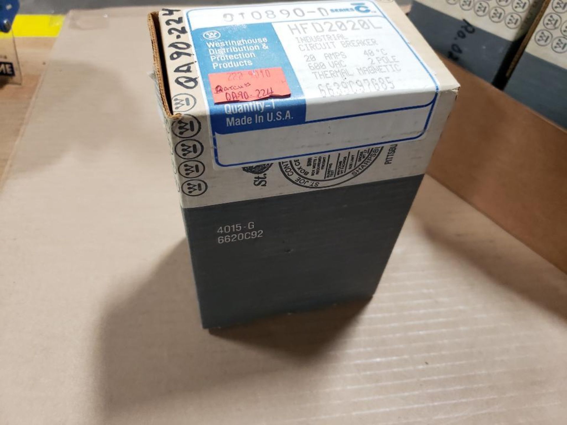 Qty 3 - Westinghouse HFD2020L industrial circuit breaker. New in box. - Image 7 of 7