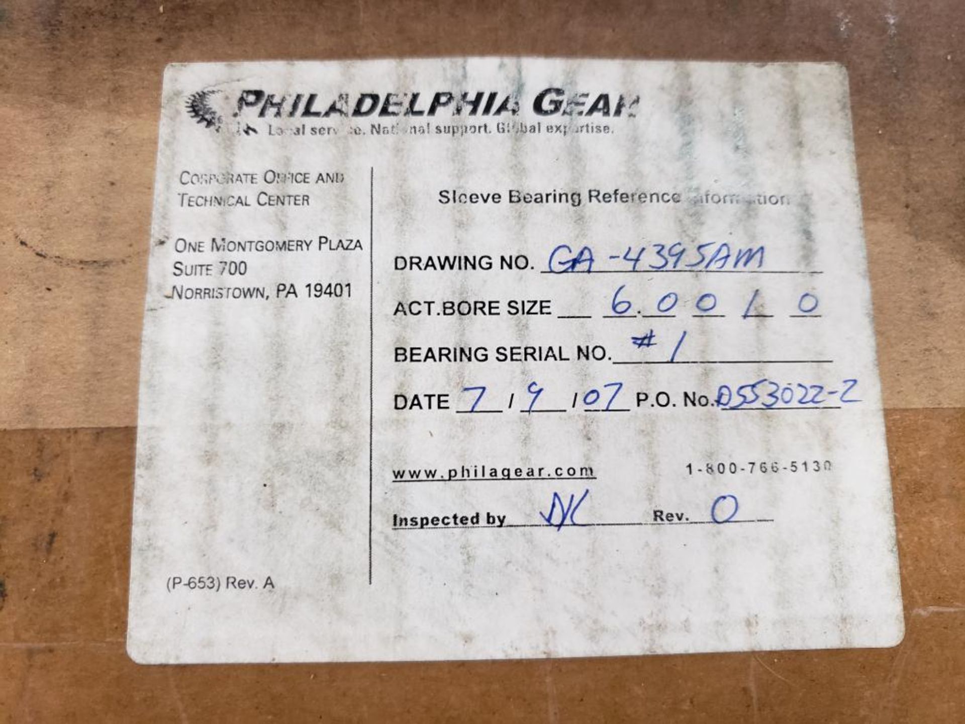 Philadelphia Gear sleeve bearing. GA-4395AM. New in box. - Image 2 of 6