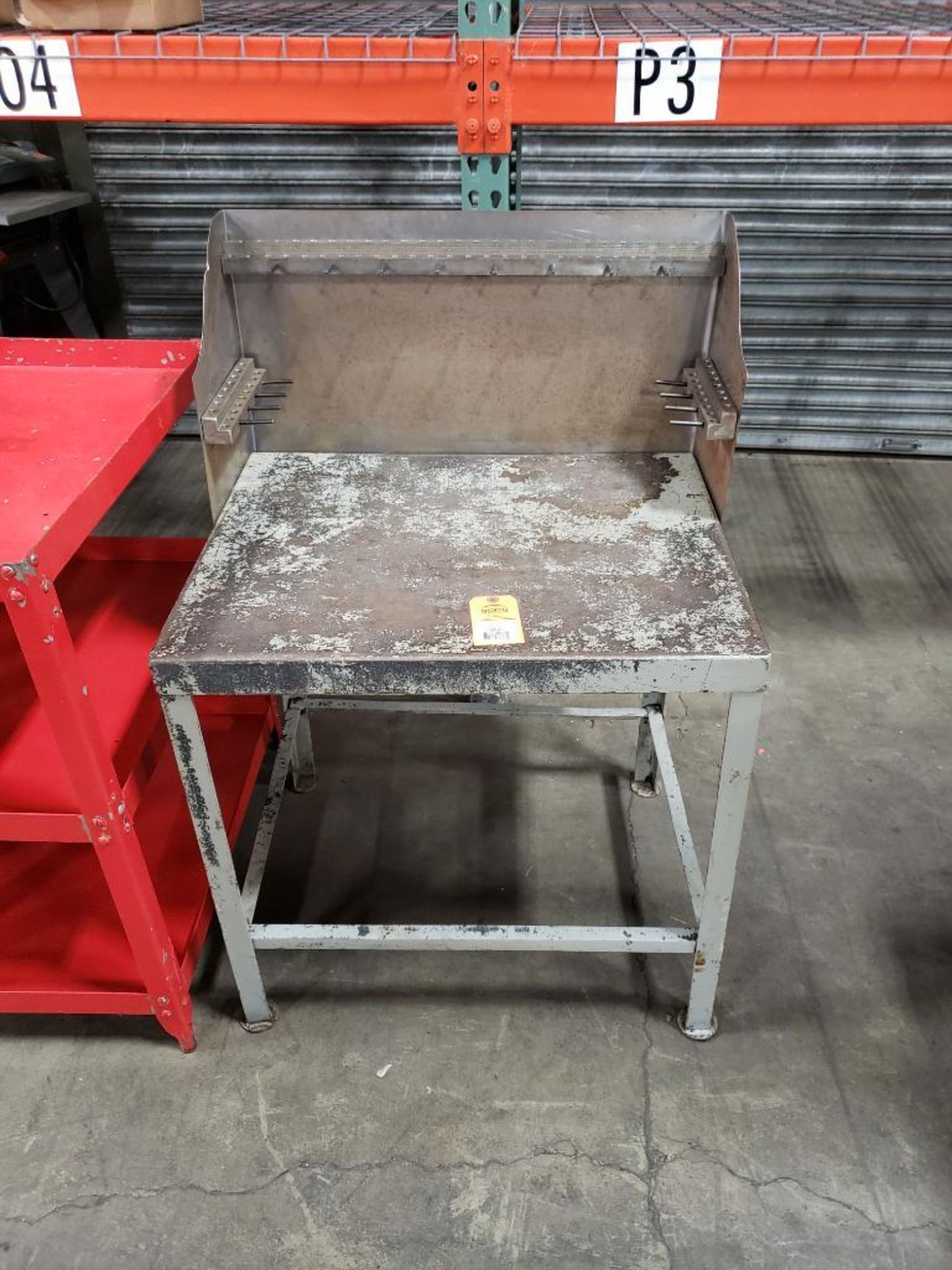 Industrial work table. 28x23x42 WxDxH.