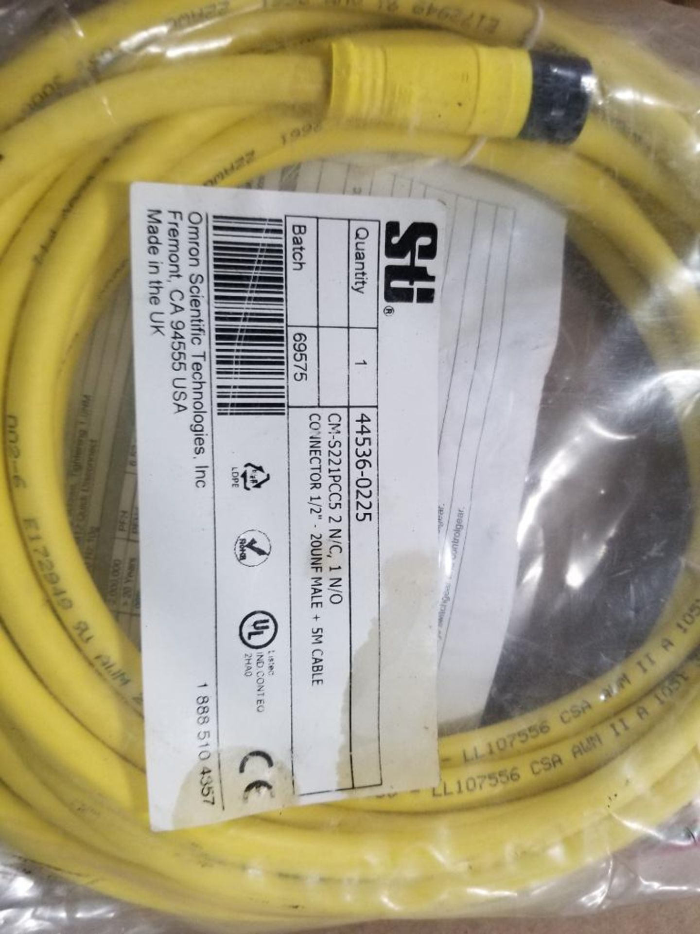 Qty 3 - STI 44536-0225 cordset. New in package. - Image 3 of 9