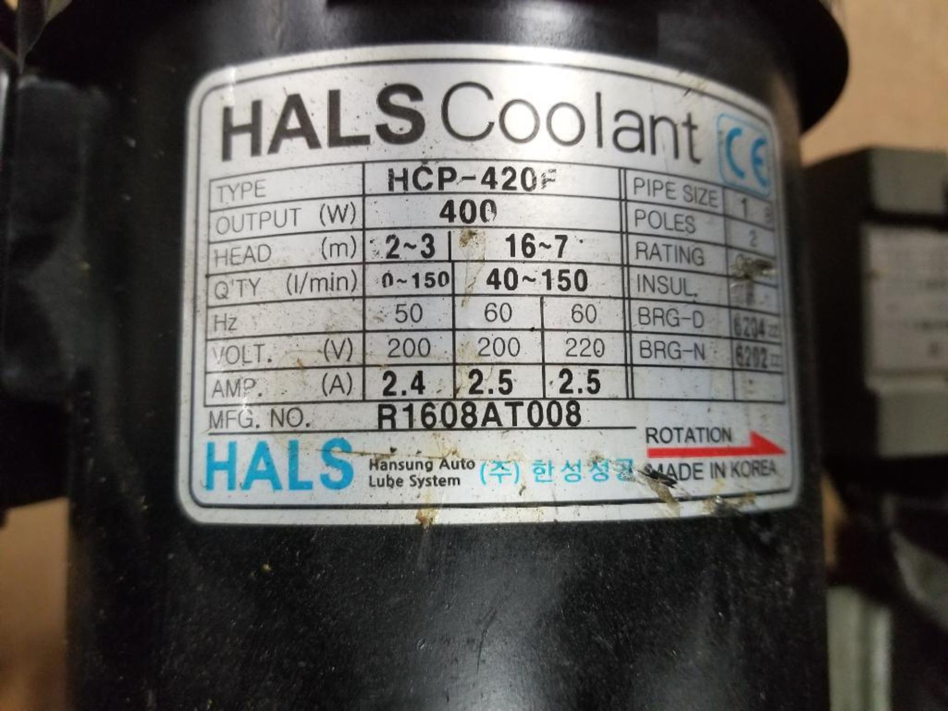 HALS HCP-420F high pressure coolant pump. - Image 2 of 4