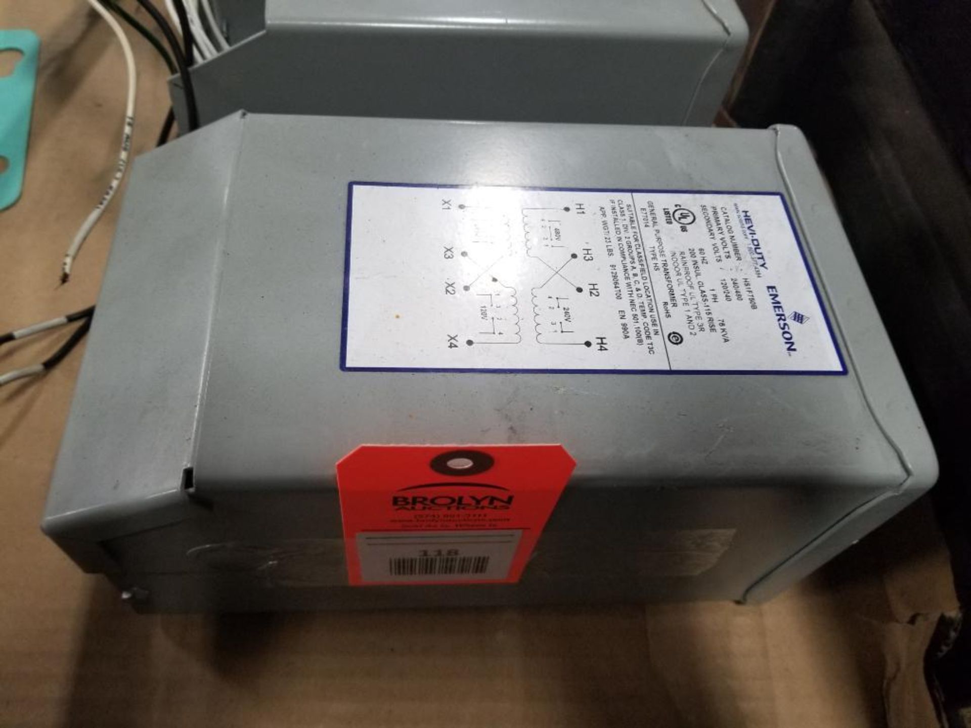 Emerson Hevi-Duty HS1F750B transformer.