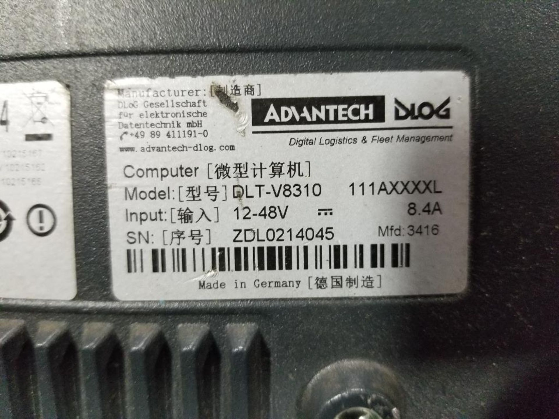 Advantech DLOG DLT-V8310 user display. - Image 4 of 6