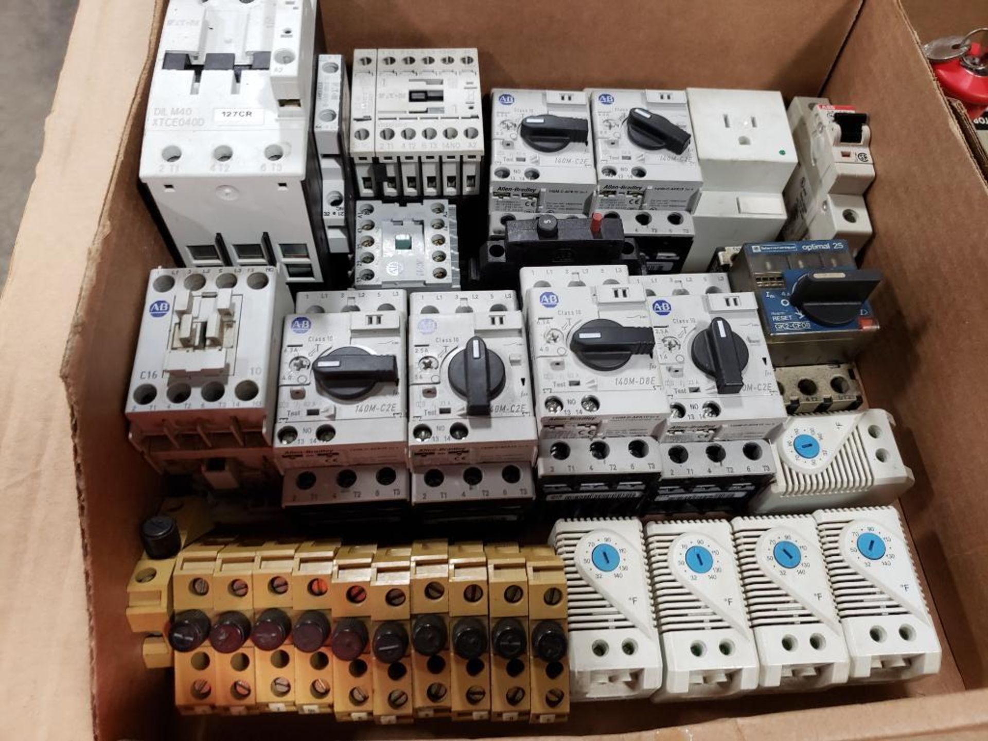 Large assortment of contactors and electrical.