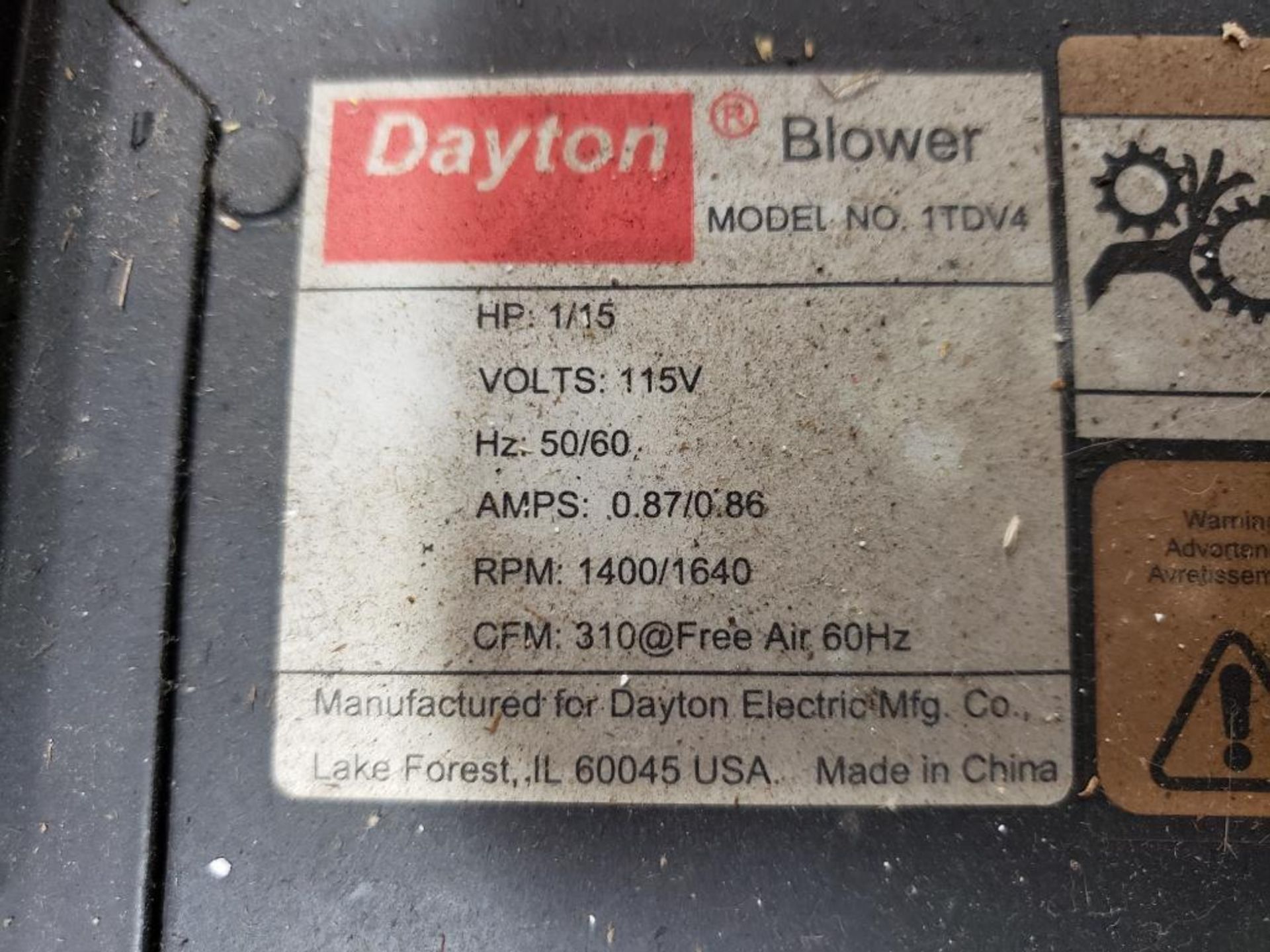 Dayton Blower 1TDV4. - Image 2 of 4