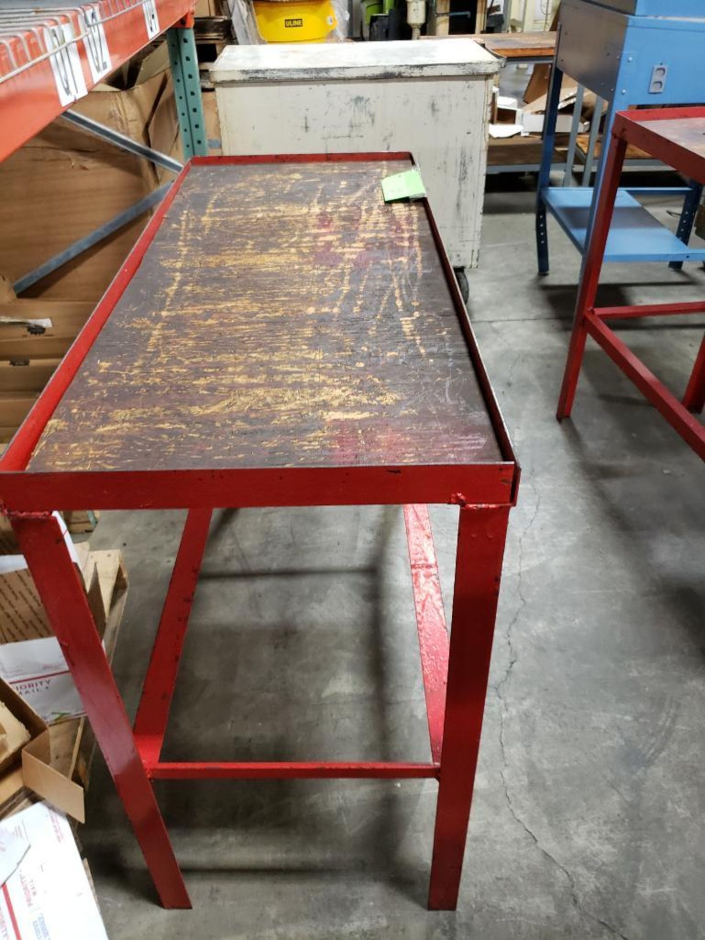 Qty 2 - Industrial work table. 42x20x38 WxDxH. - Image 4 of 4