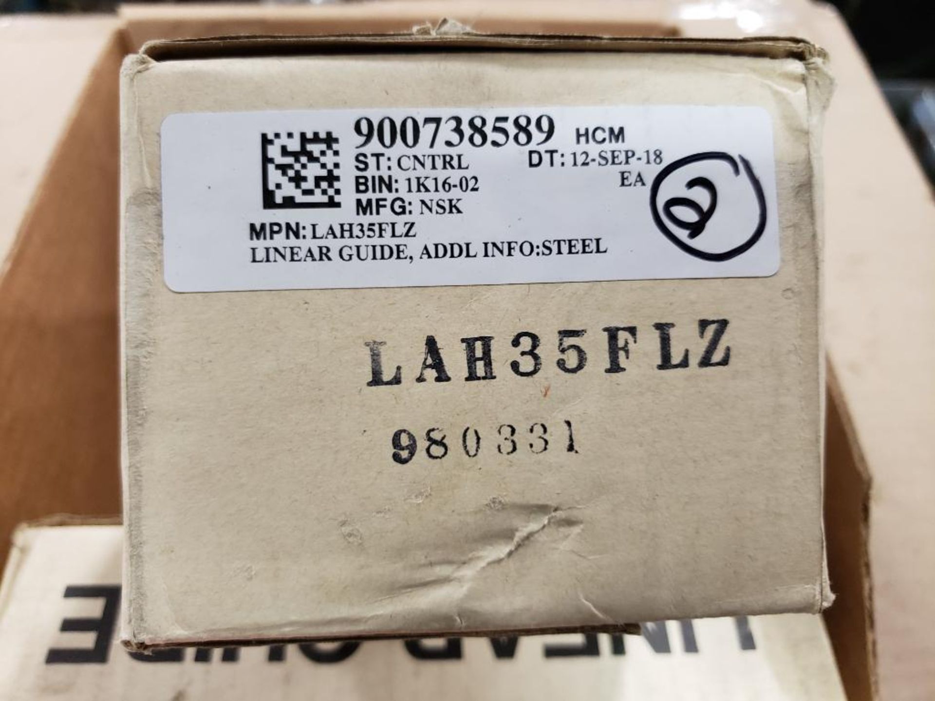 Qty 2 - NSK linear guide 900738589. LAH35FLZ. New in box. - Image 3 of 8