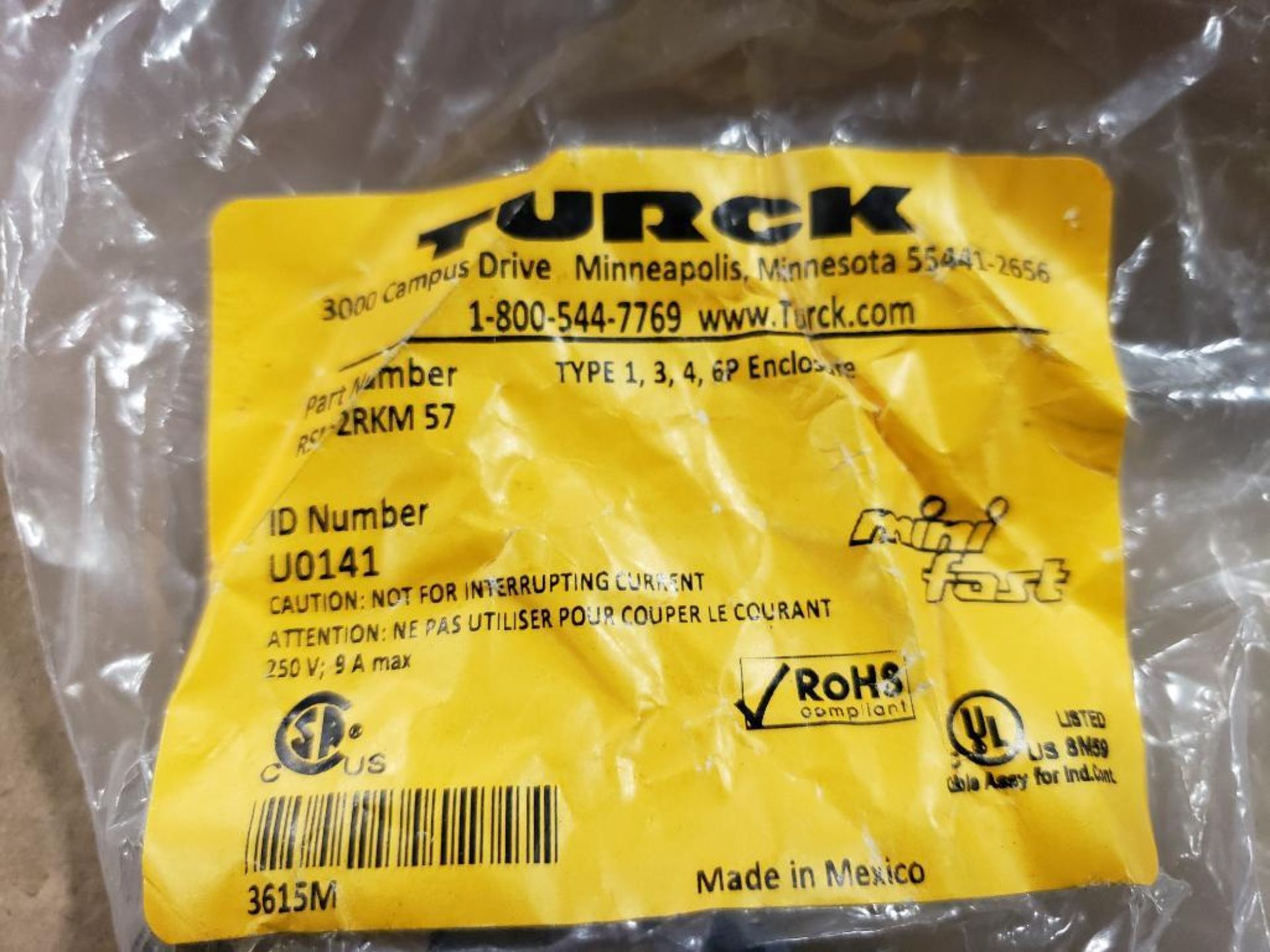 Assorted electrical Turck mini fast connectors. New in package. - Image 2 of 6