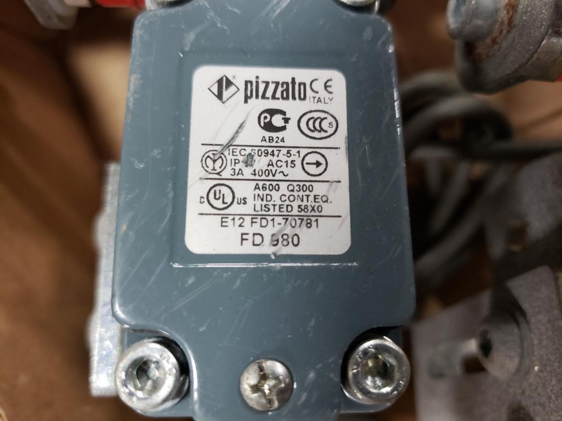 Qty 2 - Pizzato E12 FD1-0781 limit switch with guard. - Image 2 of 7