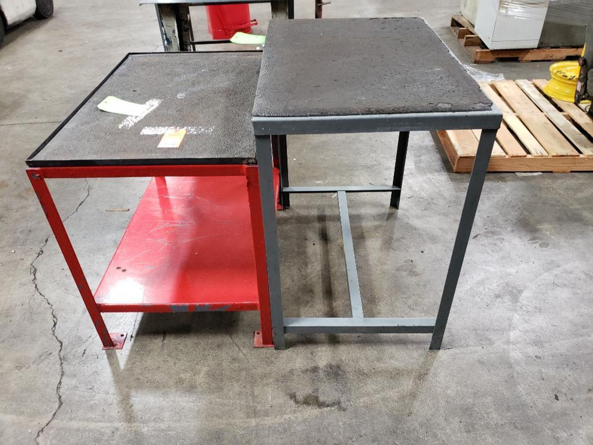 Qty 2 - Industrial work table. 36x24x36, 36x24x31 WxDxH.