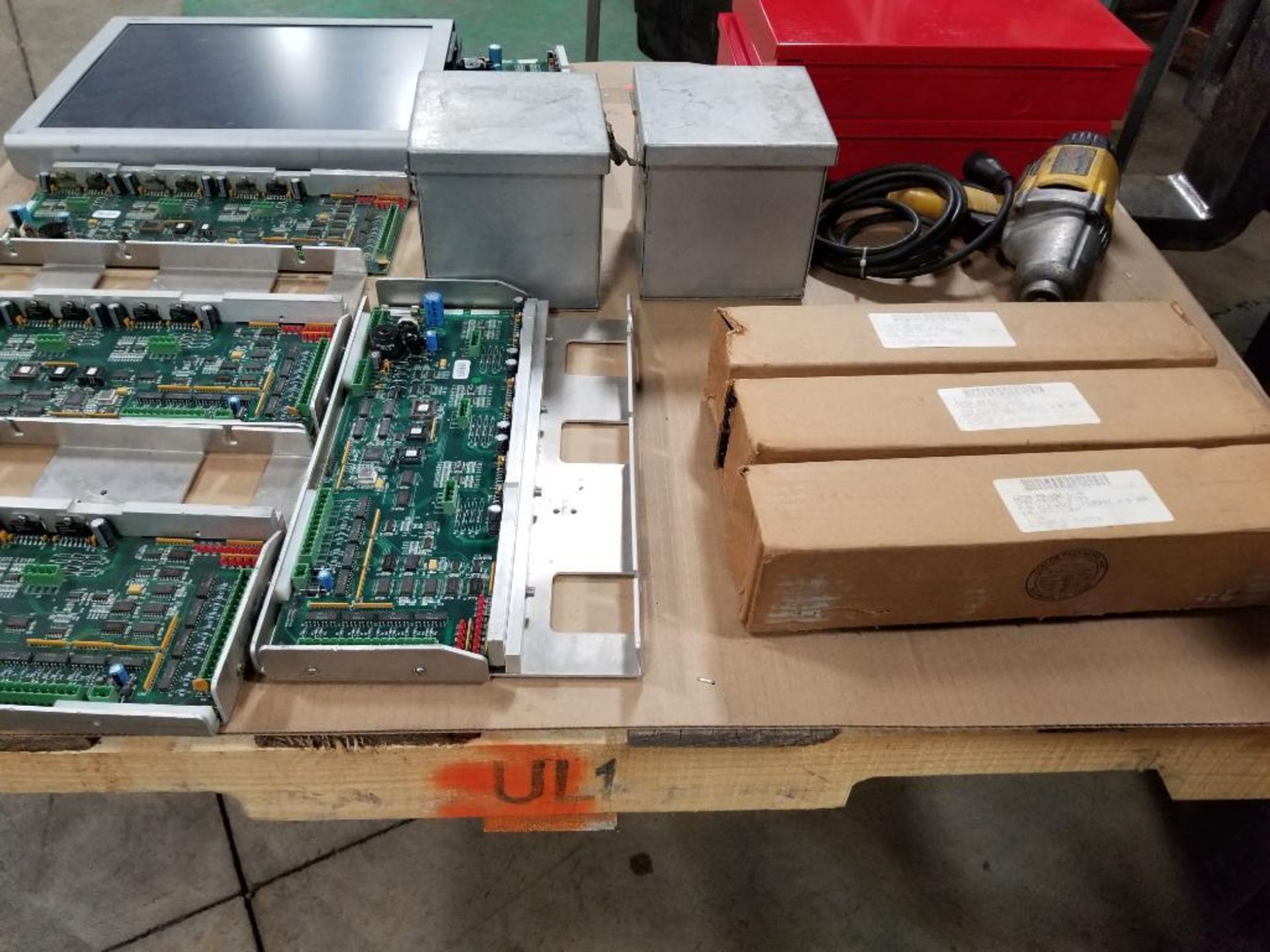 Pallet of assorted electrical. Enclosure box, control boards, monitor. - Image 14 of 15